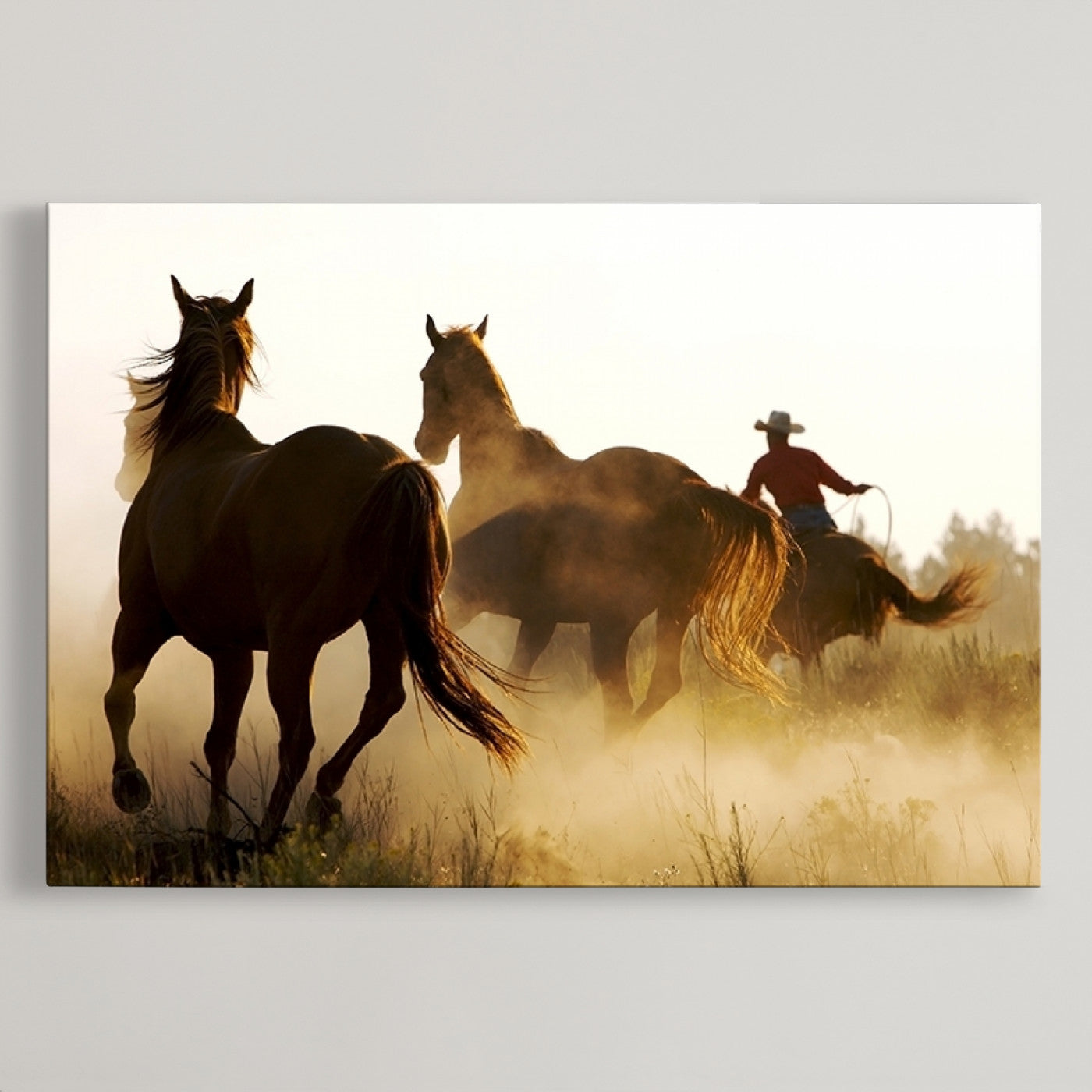49068-MGV-CV-36X24-Horses and Cowboys Wall Art Canvas Print