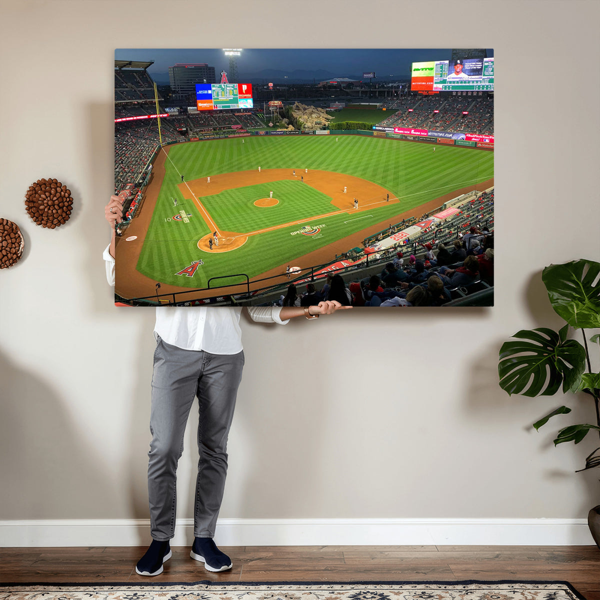 93707-MGV-CV-36X24 - Angel Stadium Aerial Canvas Print | Los Angeles Angels Baseball