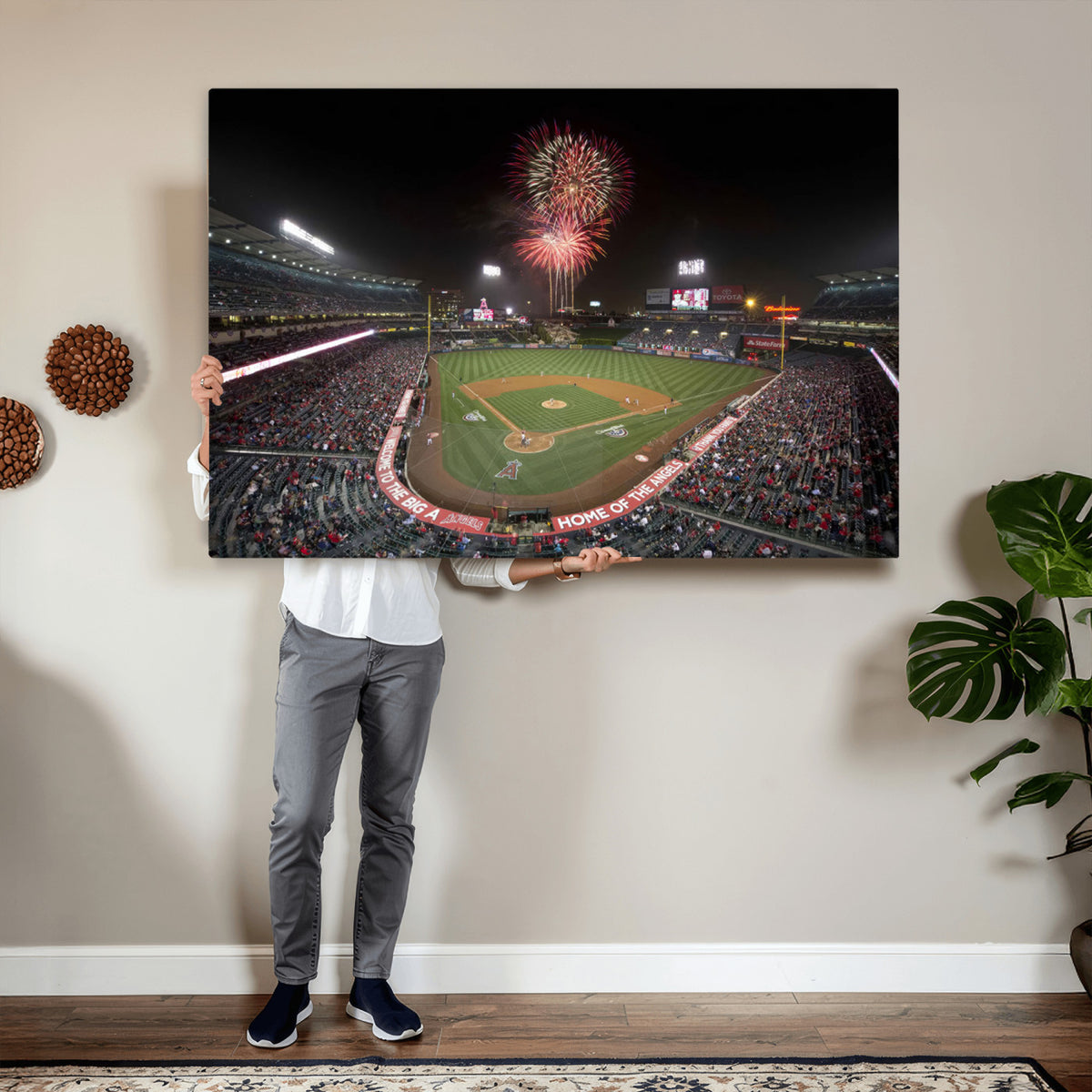 63592-MGV-CV-36X24 - Angel Stadium in Los Angeles Stadium Wall Art Canvas Print