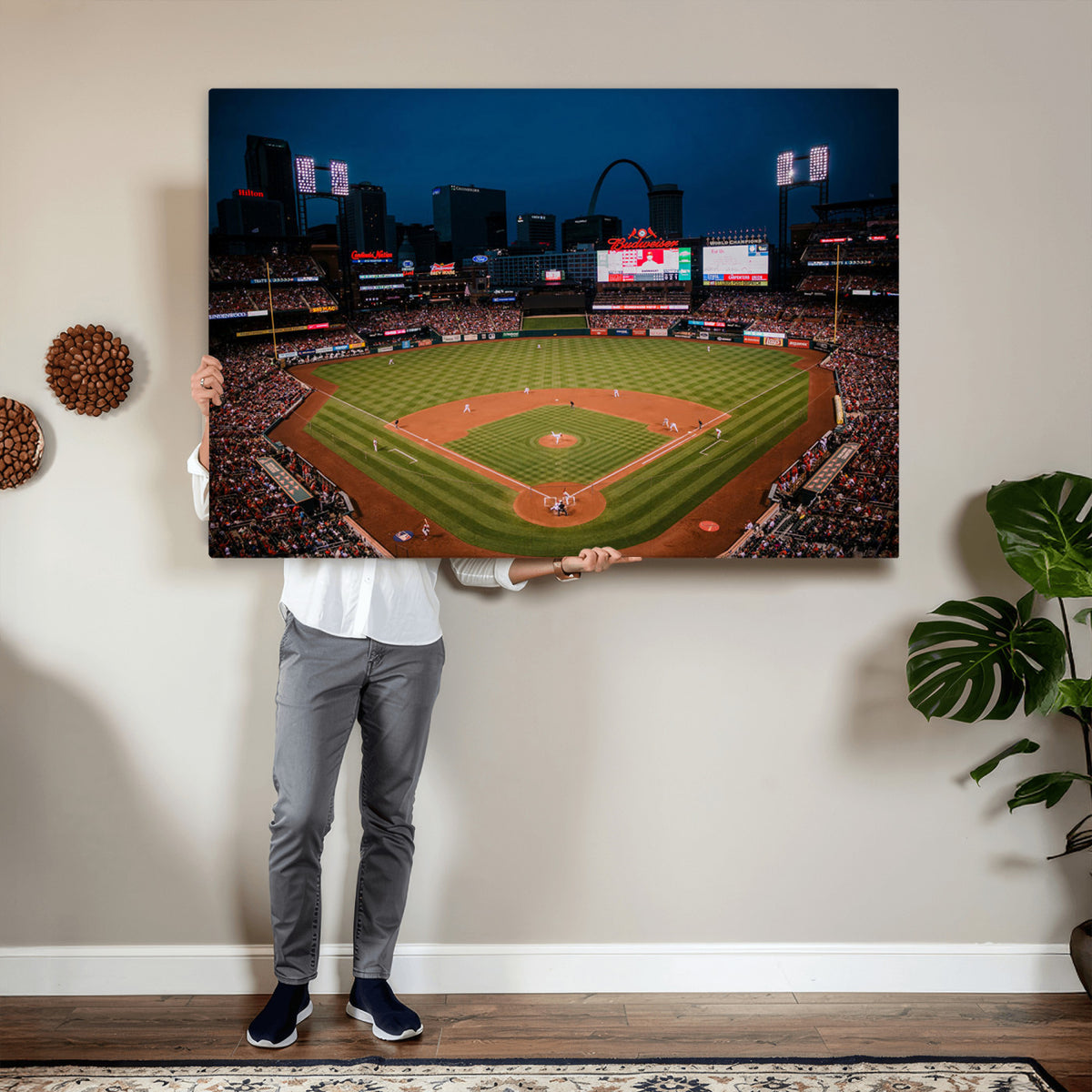 38612-MGV-CV-36X24 - St. Louis Cardinals Baseball Team Print - Busch Stadium Wall Art