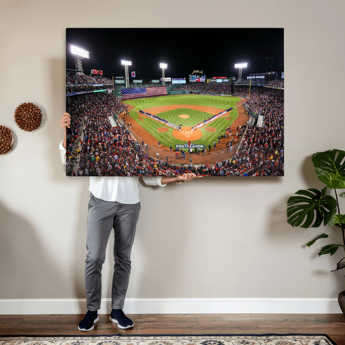 47365-MGV-CV-36X24 - Fenway Park Wall Art Canvas Print | Large Baseball Stadium Canvas for Boston Red Sox Fans
