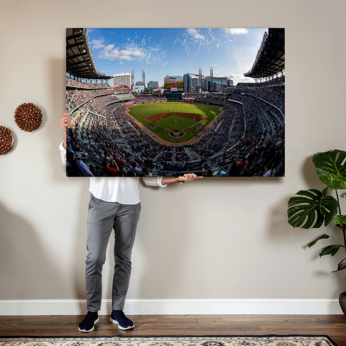 78608-MGV-CV-36X24 - Truist Park Stadium Canvas Wall Art, Atlanta Braves Game Day Decor