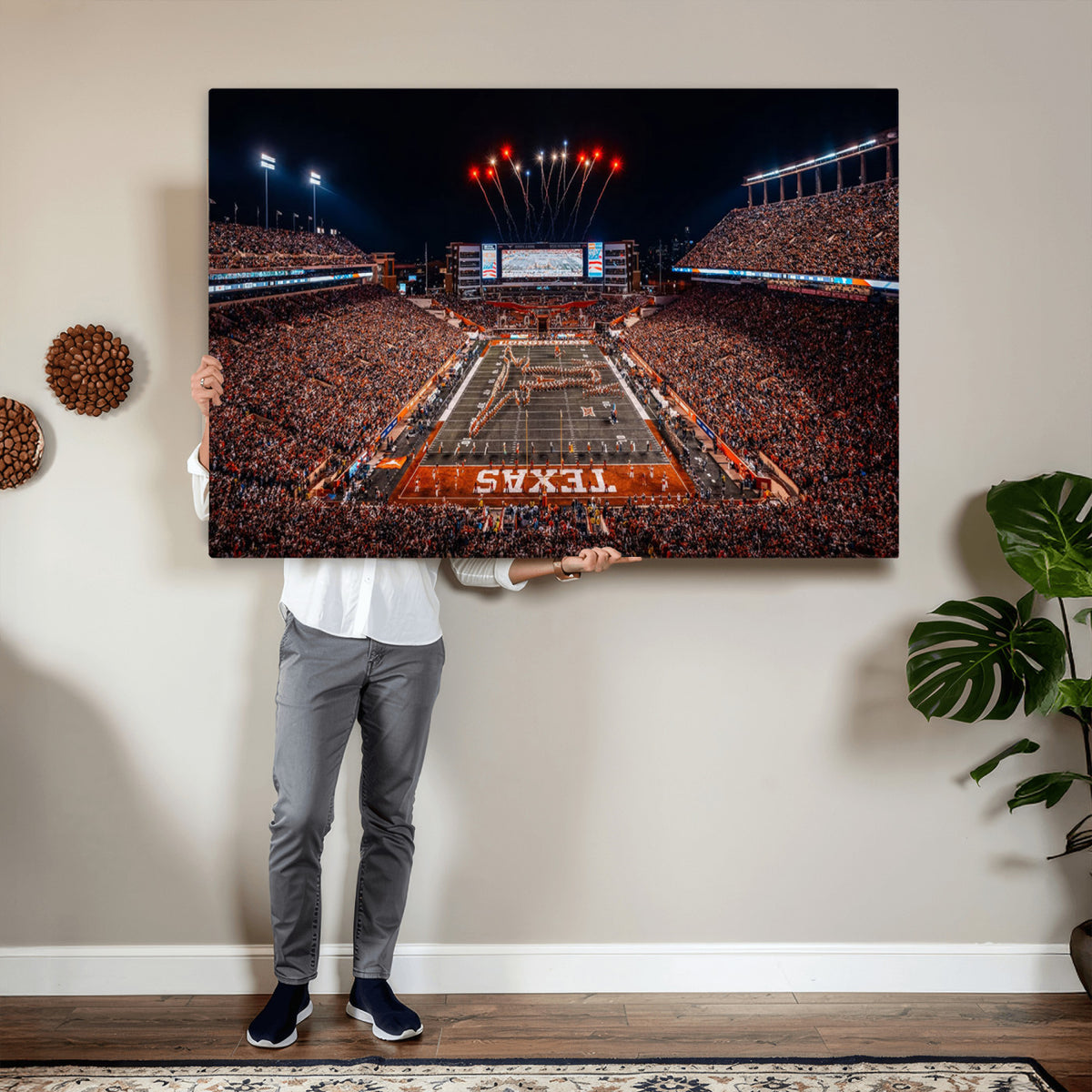 58778-PAN-FL-20X10 - Darrell K Royal Memorial Stadium | Texas Longhorns | Print Decor Wall Art Design for Home & Office Decoration