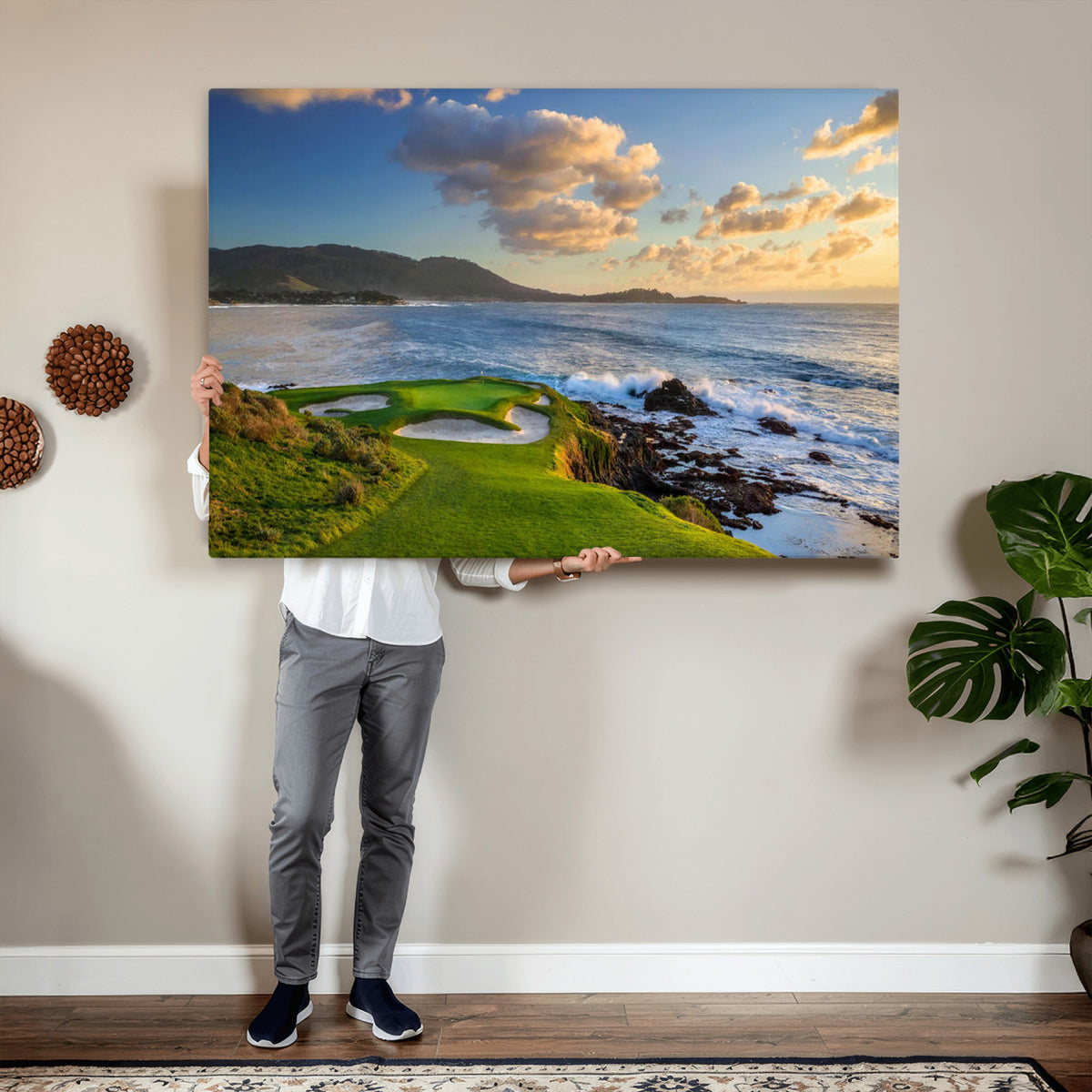 50107048-MGV-CV-36X24 - Pebble Beach Golf Links Wall Art Canvas Print