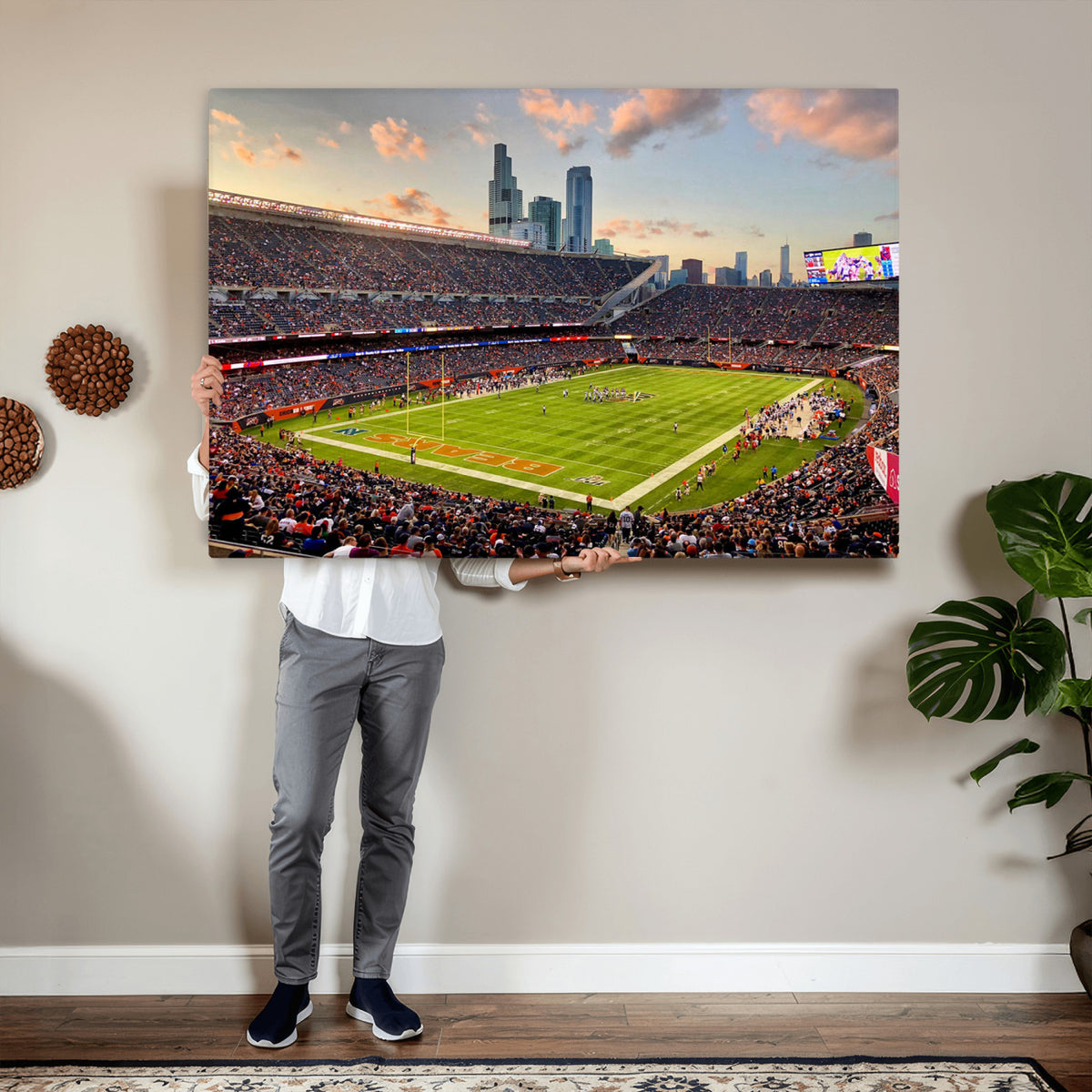 55377093-PAN-FL-20X10 - Chicago Bears Soldiers Field Wall Art Canvas Print, Man Cave Wall Decor