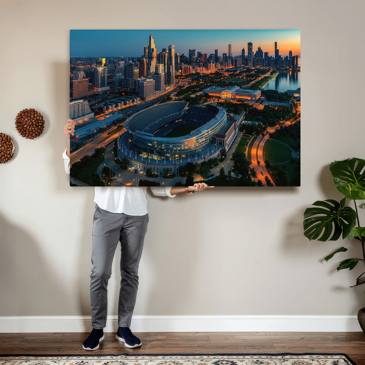 36690345-MGV-CV-36X24 - Chicago Bears Soldiers Field Wall Art Canvas Print