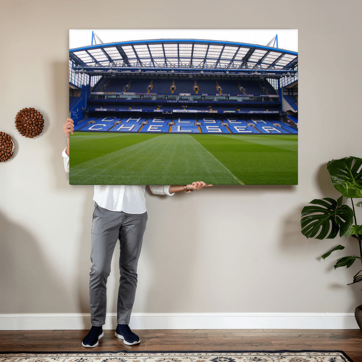 38616413CHELSA-MGV-CV-36X24 - Stamford Bridge Chelsea Football Stadium Canvas Wall Art