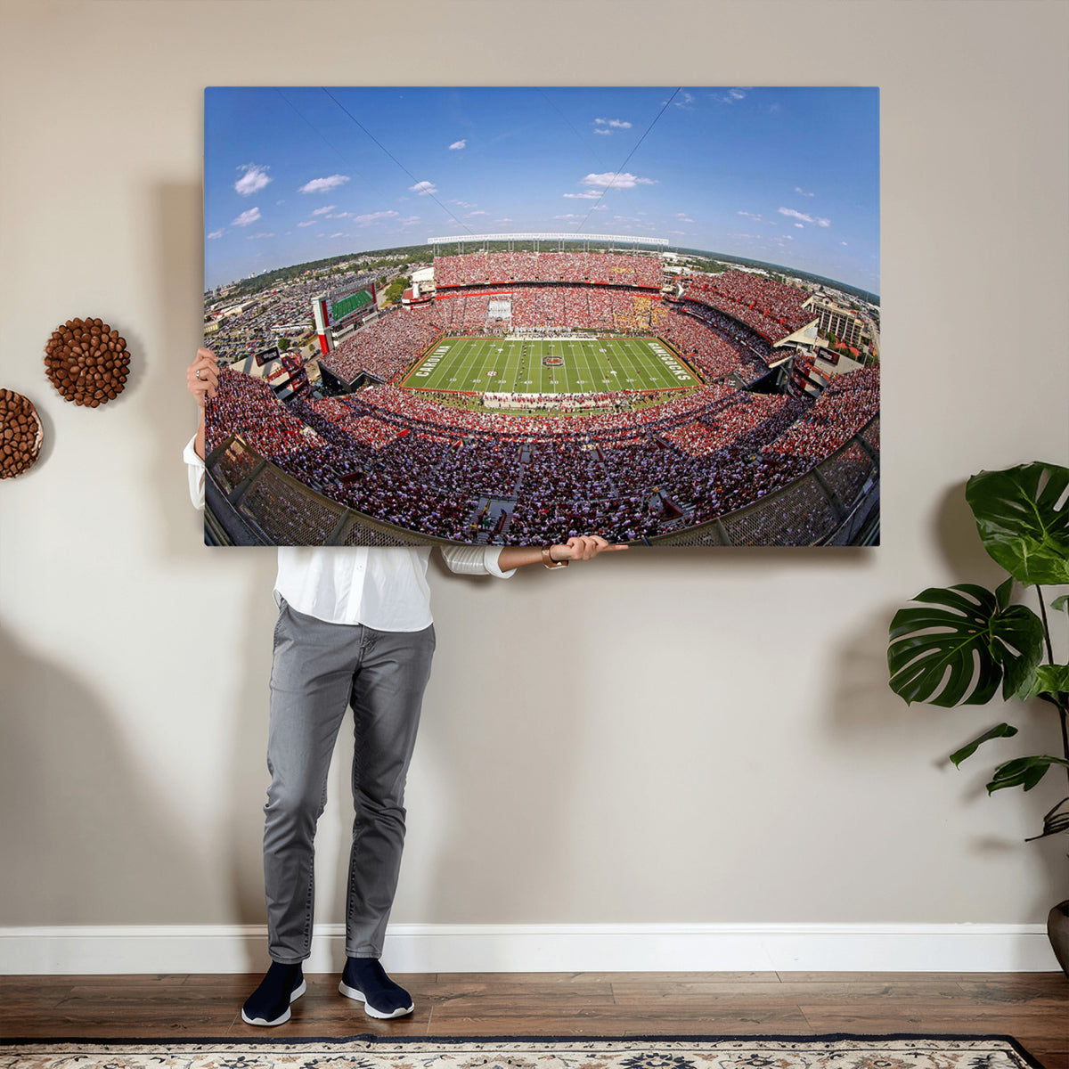 29492070-MGV-CV-36X24 - William Brice Stadium Wall Art Canvas Print, Stadium Crowd on Football Game Day