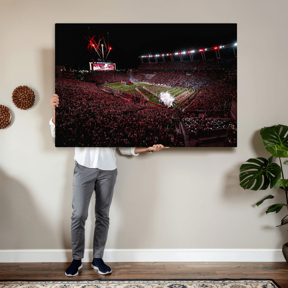 60690191-MGV-CV-36X24 - William Brice Stadium Wall Art Print, Baseball Game Room