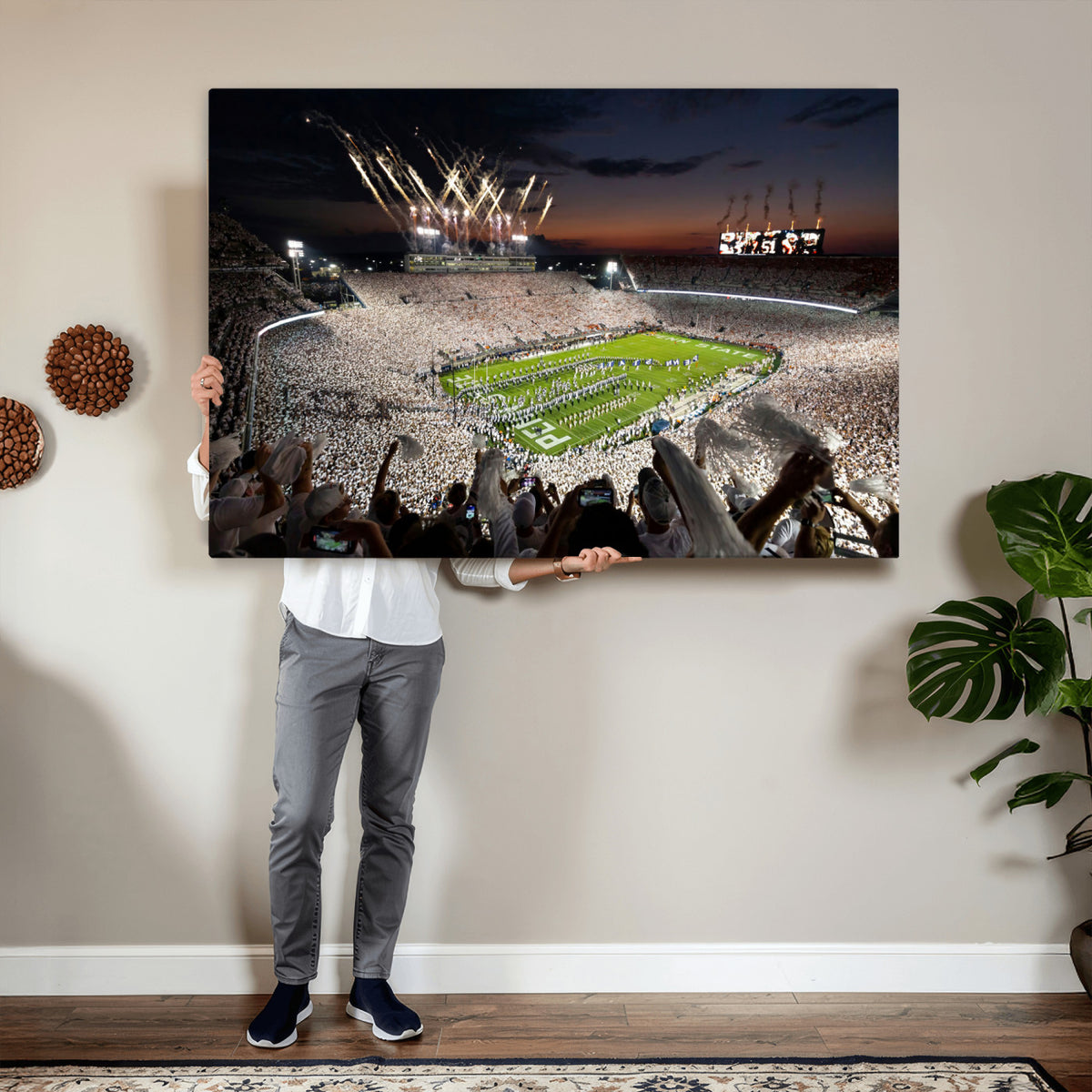 26666-MGV-CV-36X24 - Penn State Stadium Wall Art Canvas Print, White Out
