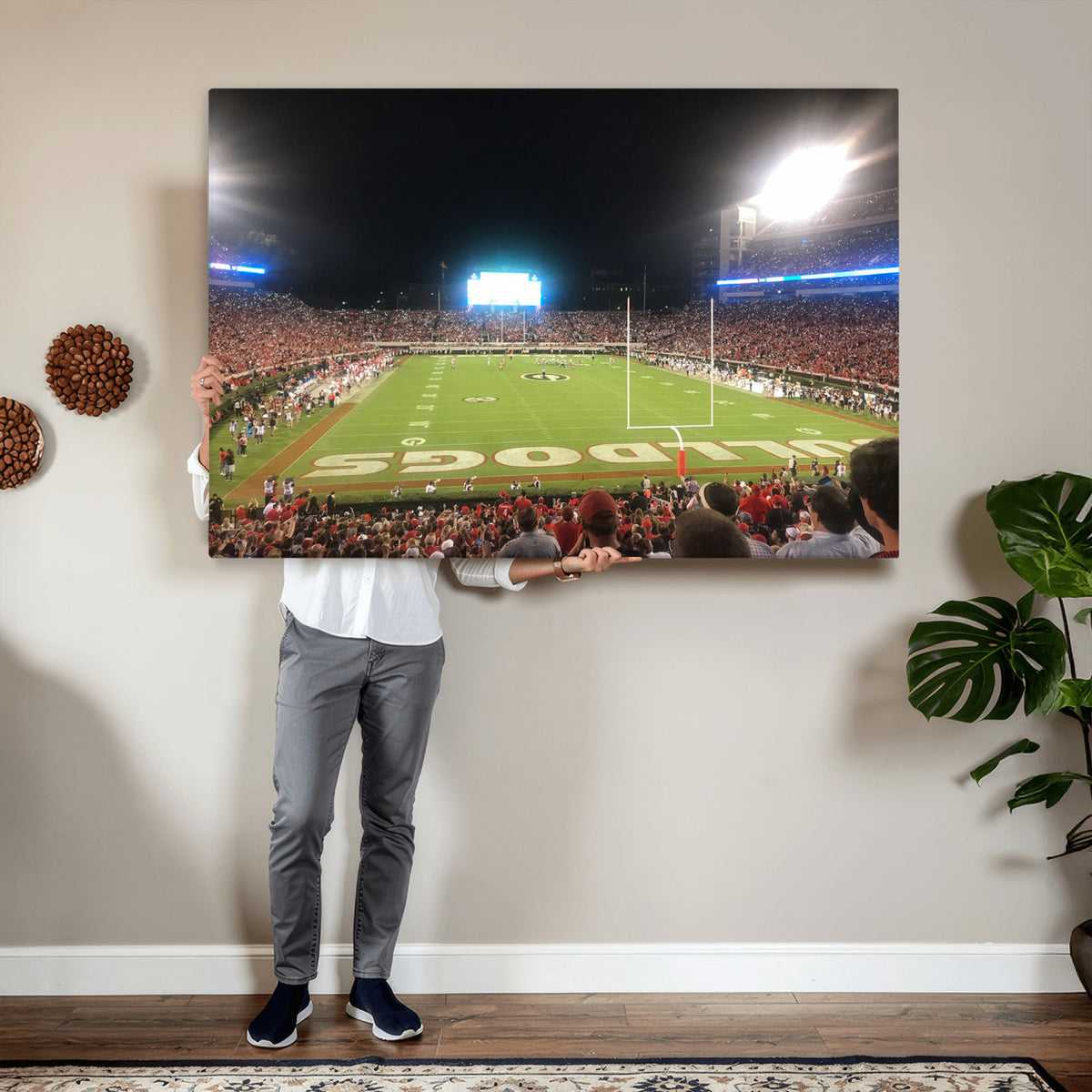 16230786-MGV-CV-36X24 - Dooley Stadium Wall Art, Sports Arena Panoramic Canvas Print, Modern Stadium Landscape Artwork for Home, Office