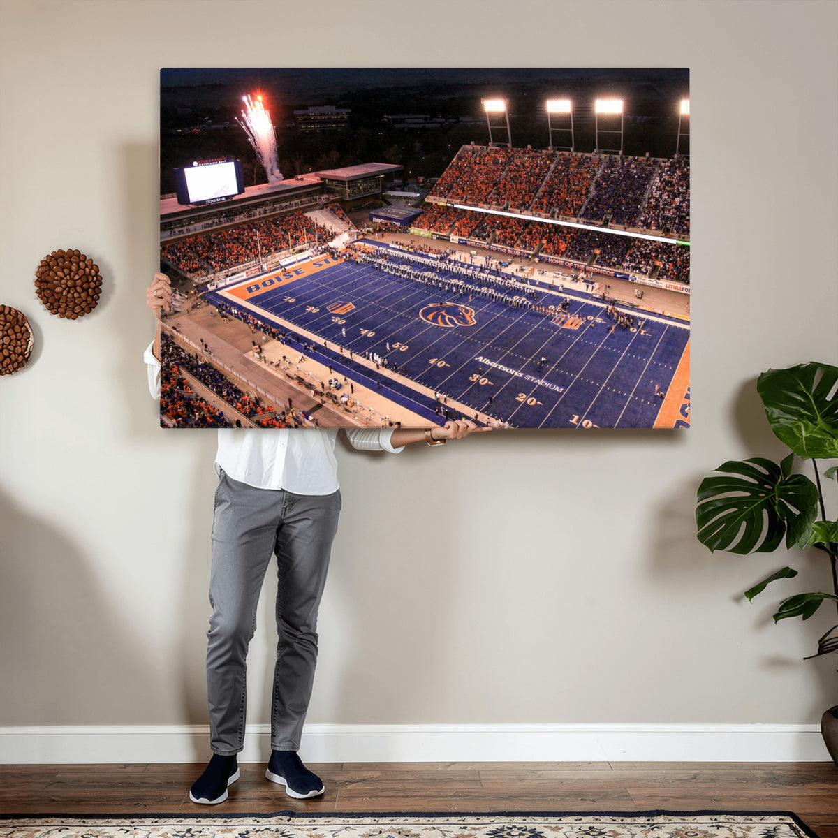 BS1001S-MGV-CV-36X24 - Boise State Broncos Albertsons Stadium Wall Art Canvas Print