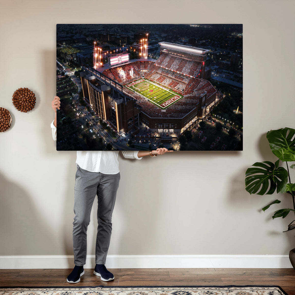 16867141-MGV-CV-36X24 - Oklahoma Memorial Stadium, Gaylord Memorial Stadium Wall Art