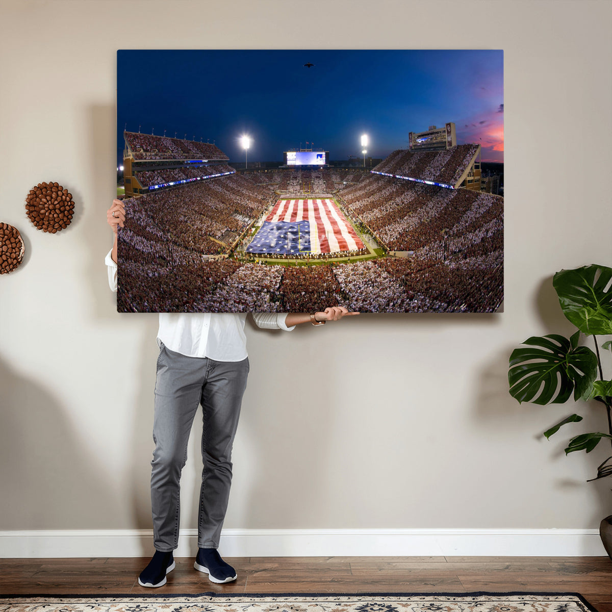 12979182-MGV-CV-36X24 - Oklahoma Sooners Memorial Stadium Wall Art Canvas Print