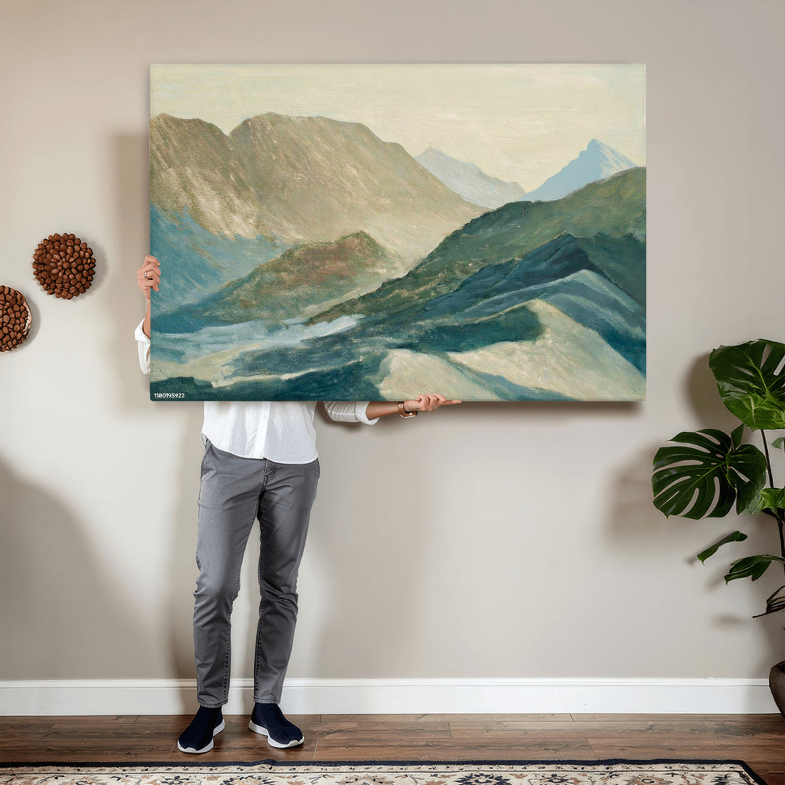Abstract Mountain Landscape Wall Art Canvas Print | Painterly Style