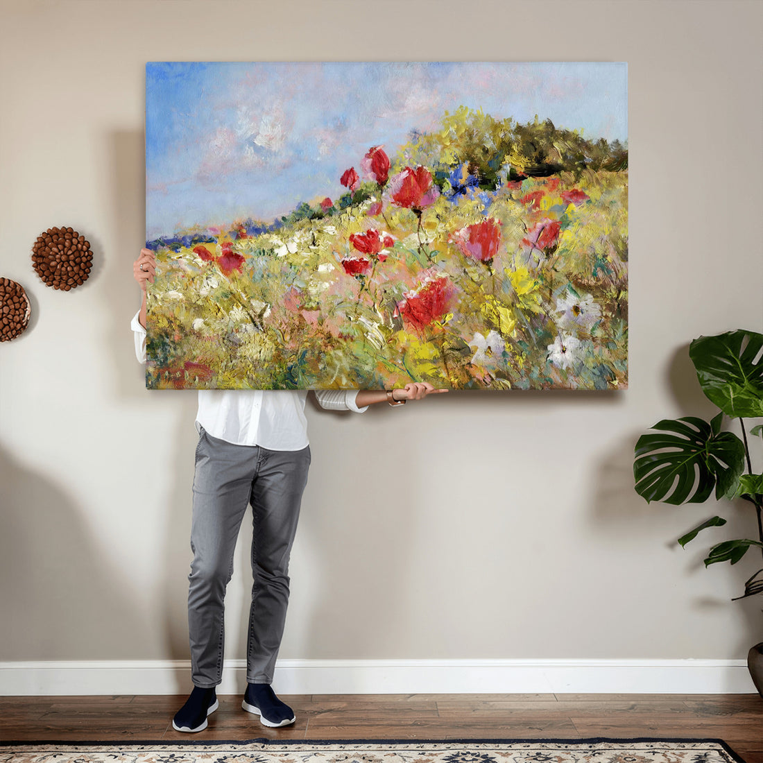 Abstract Mountain Landscape Wall Art Canvas Print | Painterly Style