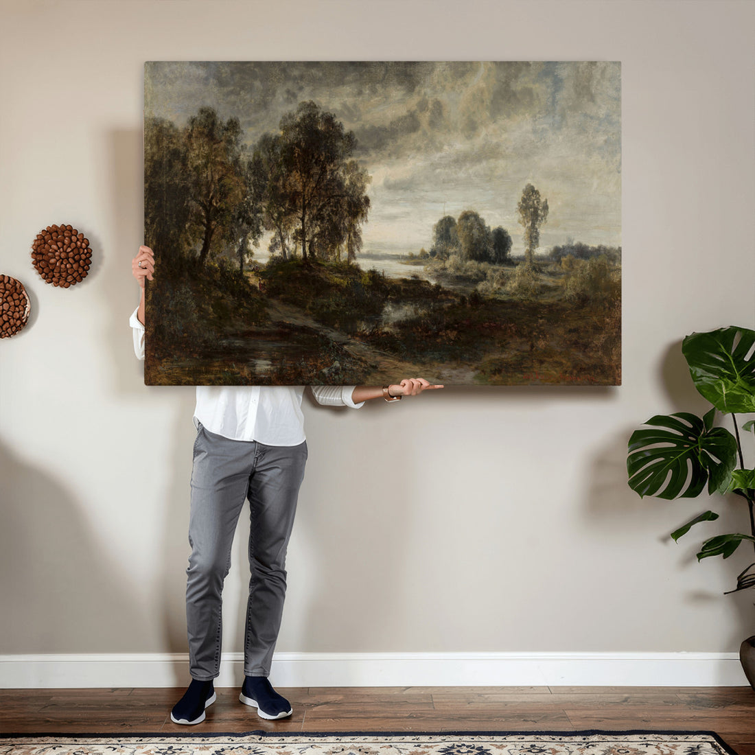 Adolf Dressler Landscape of the Oder River Wall Art Canvas Print