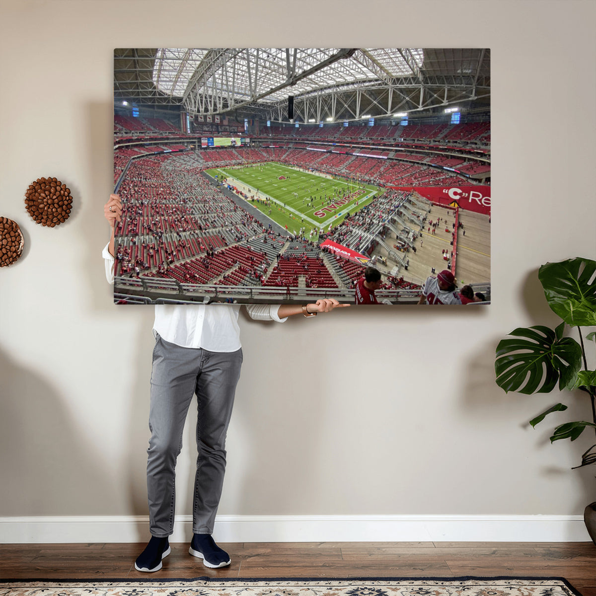 30579717-MGV-CV-36X24 - State Farm Stadium Canvas Wall Art, Arizona Cardinals Football Stadium Print, Glendale NFL Arena Panorama Artwork