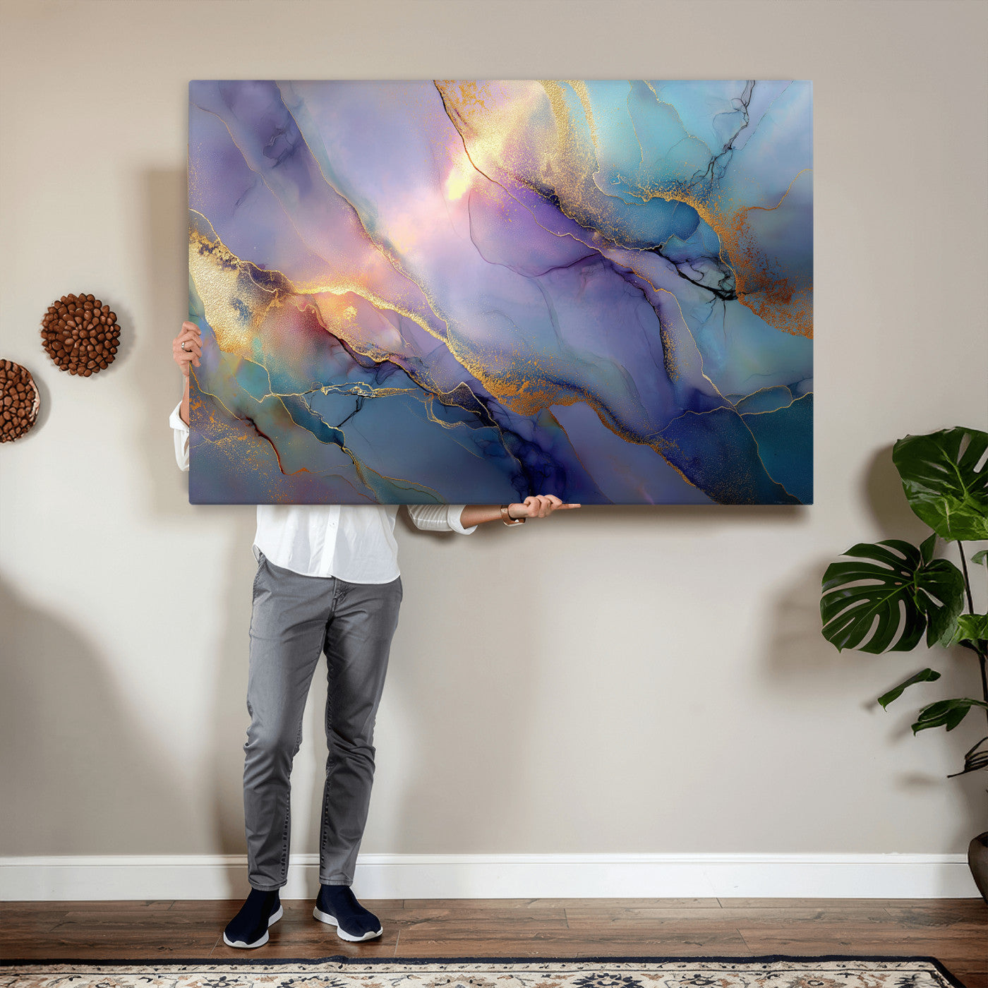 50939878-MGV-CV-36X24 - Colorful Abstract Canvas Wall Art Print, Vibrant Popup Color Art Print