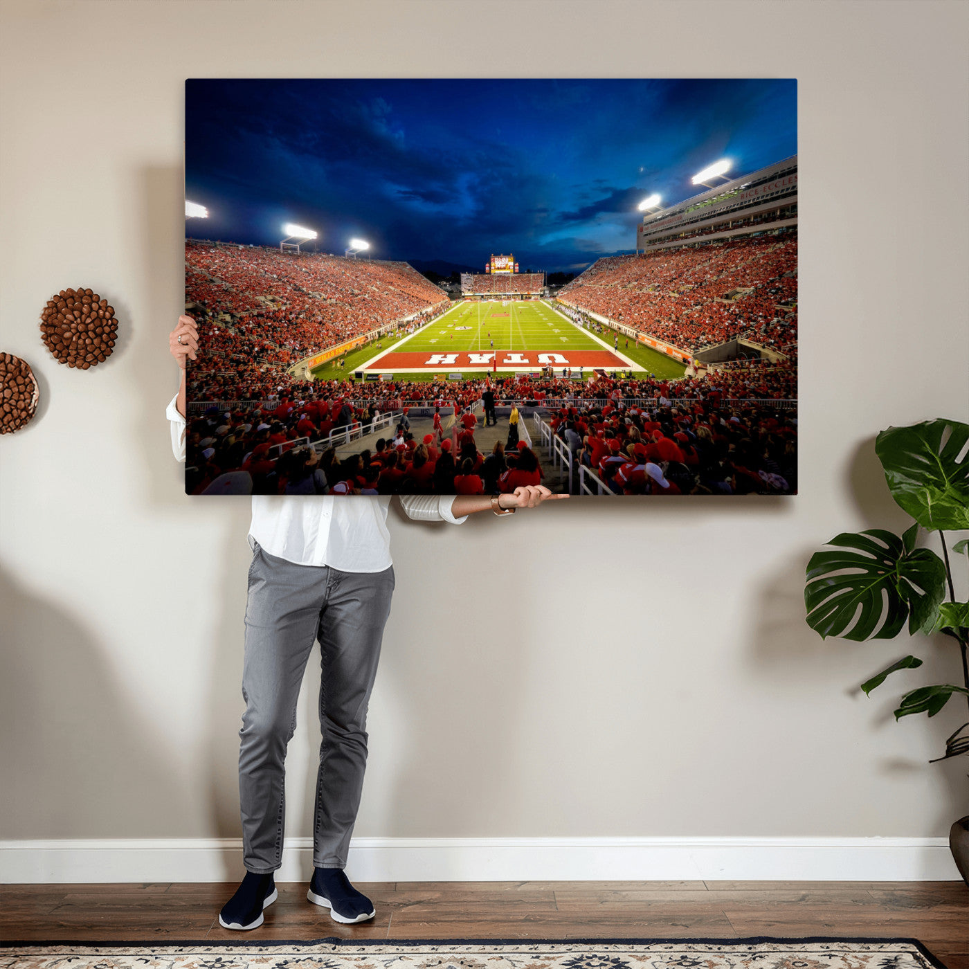 74019251-MGV-CV-36X24 - Rice-Eccles Stadium Wall Art Canvas Print - Utah Salt Lake City Stadium Print