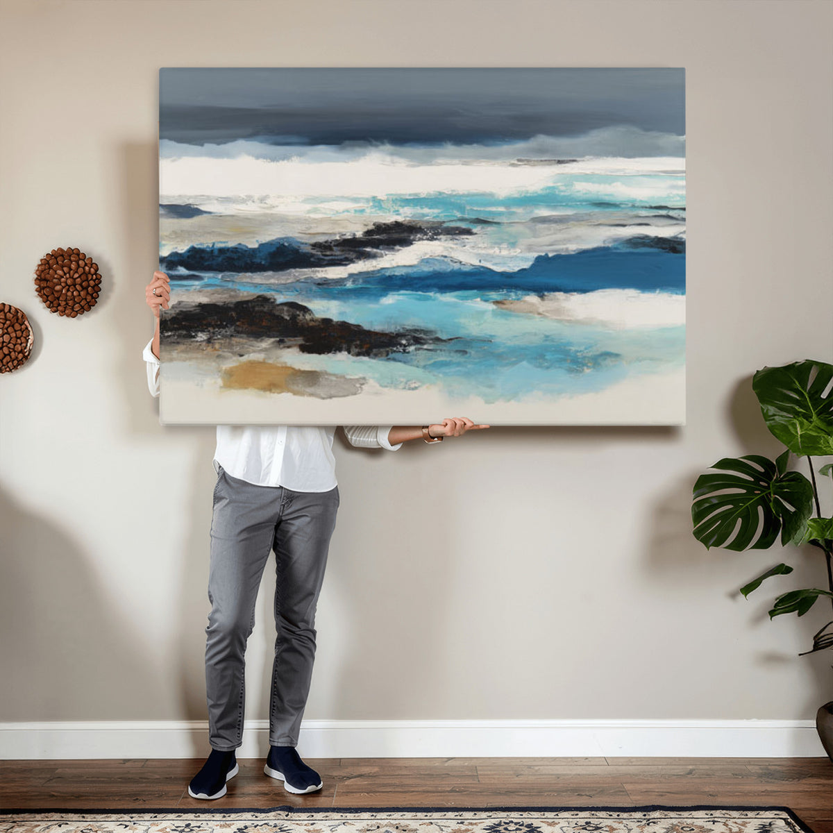 53645131-MGV-CV-36X24 - Extra Large Abstract Wall Art Canvas Print