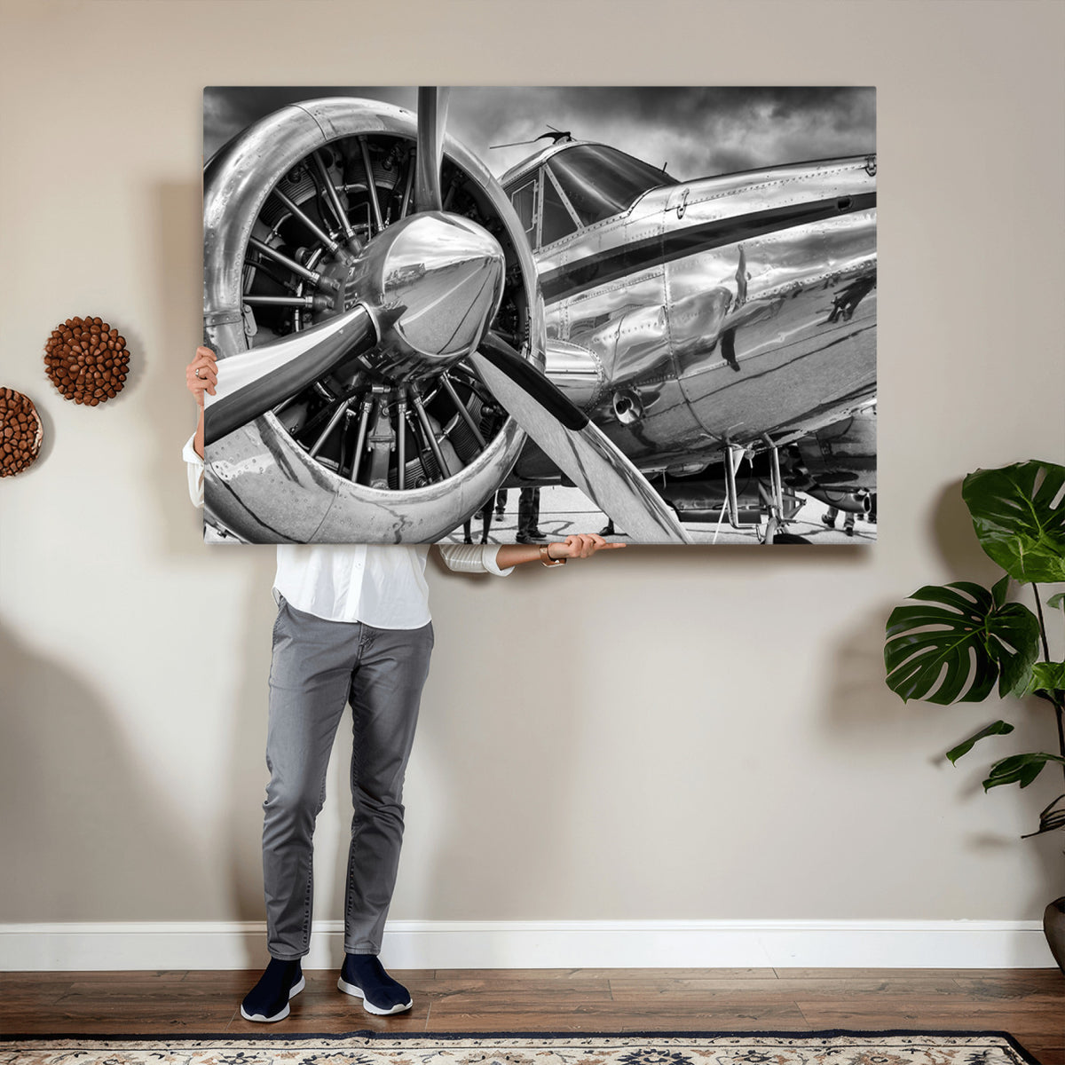 40672-MGV-CV-36X24 - Vintage Antique Airplane Wall Art Canvas Print