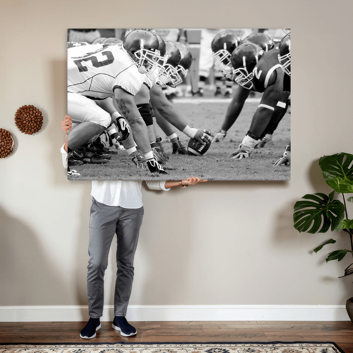 97432-MGV-CV-36X24 - American Football Player Wall Art Canvas Print