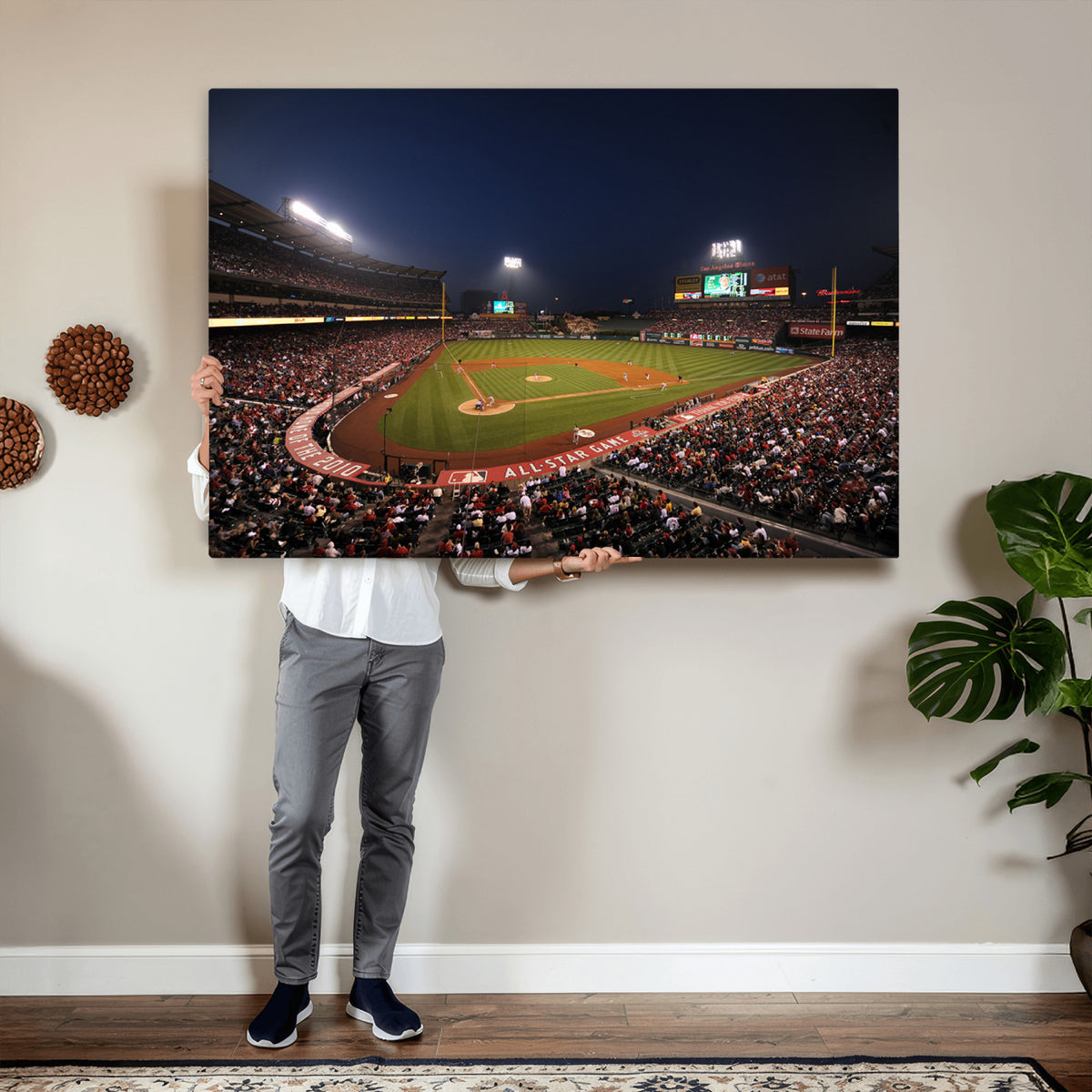 88896-MGV-CV-36X24 - Los Angeles Angels Baseball Team Print, Anaheim Angel Stadium Wall Art