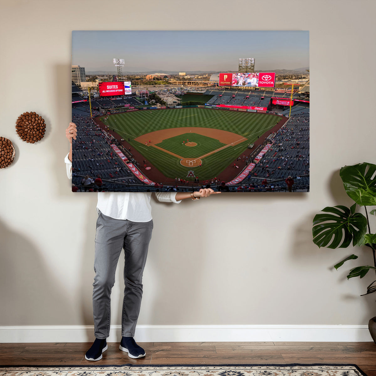 45864-MGV-CV-36X24 - Los Angeles Angels Baseball Canvas Print, Anaheim Angel Stadium Wall Art