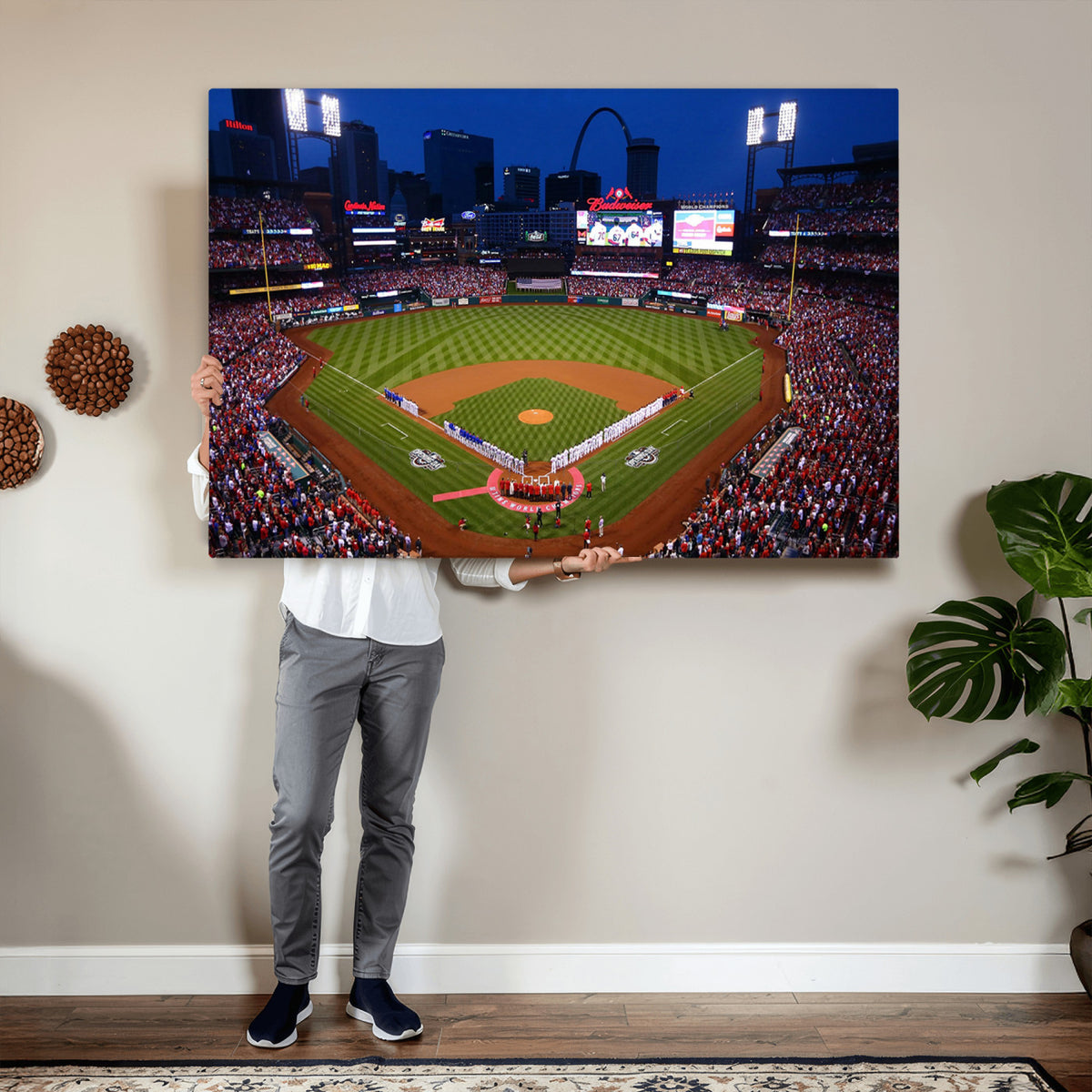 11925-MGV-CV-36X24 - St. Louis Cardinals Baseball Team Print, Busch Stadium Wall Art
