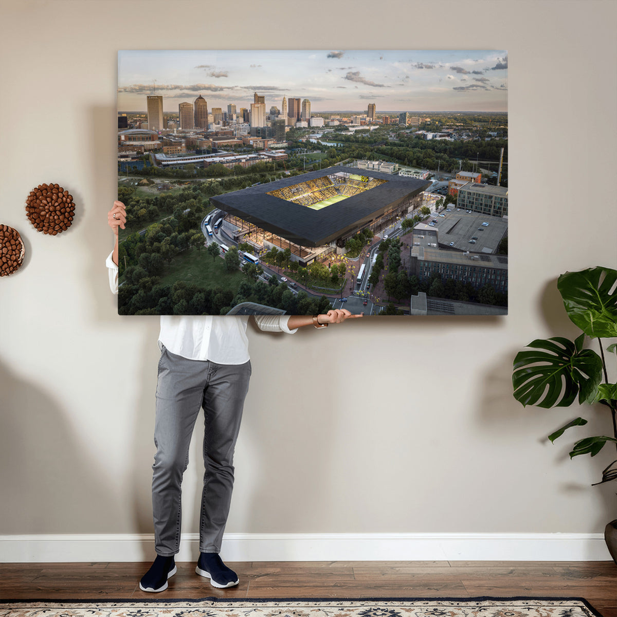 90971-MGV-CV-36X24 - Columbus Crew Soccer Team Print - Columbus Crew Stadium Wall Art, Columbus Crew Soccer Wall Art