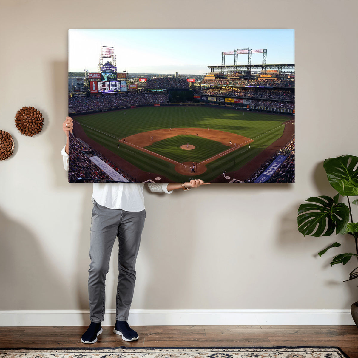 21638-MGV-CV-36X24 - Colorado Rockies Coors Field Wall Art Canvas Print, MLB Baseball Stadium