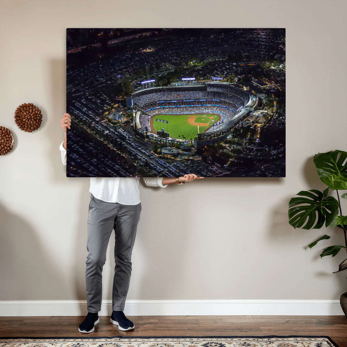 20932-MGV-CV-36X24 - Los Angeles Dodgers Dodger Stadium Wall Art Canvas Print