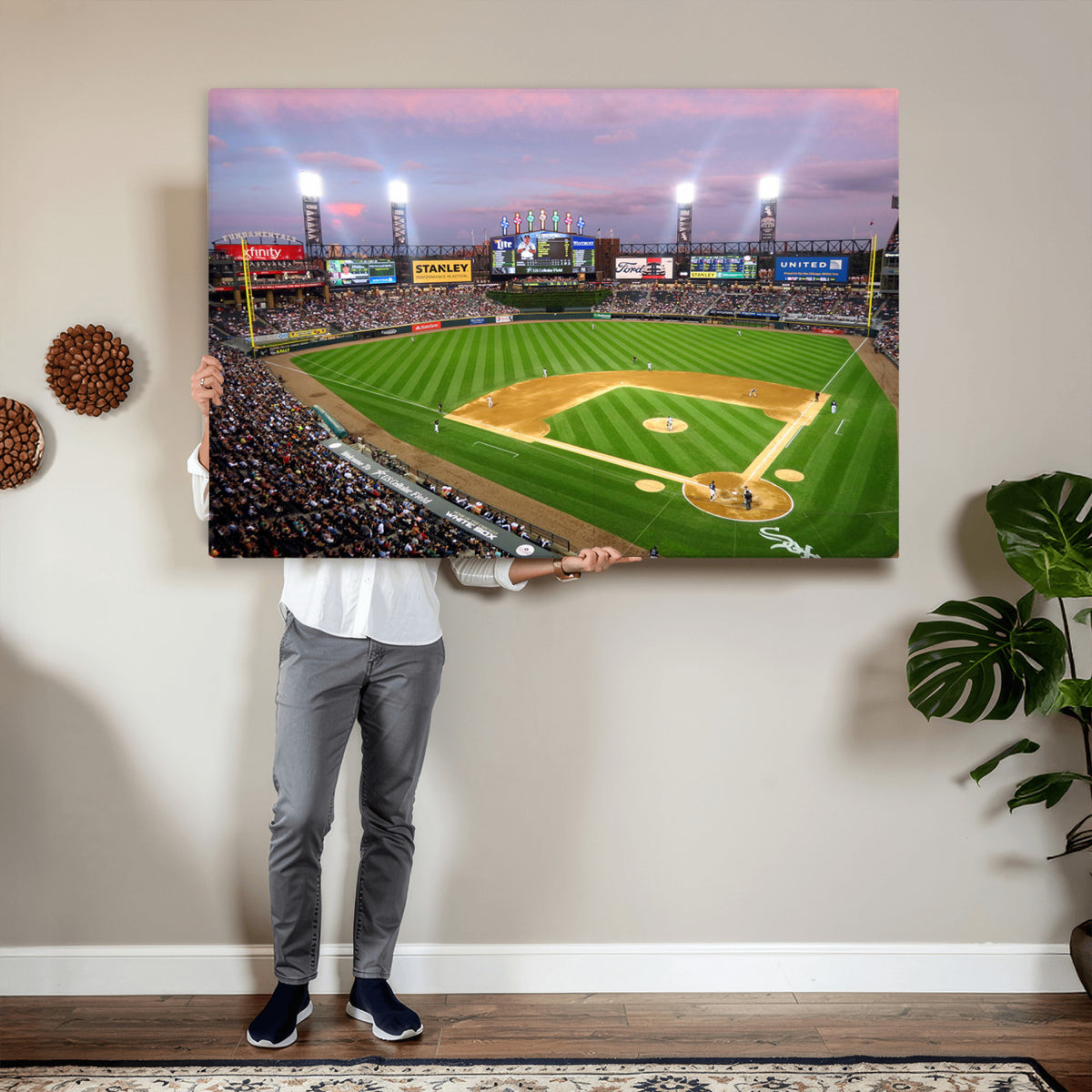 38470-MGV-CV-36X24 - Chicago White Sox Baseball Team Print Canvas, Guaranteed Rate Field Stadium Wall Art