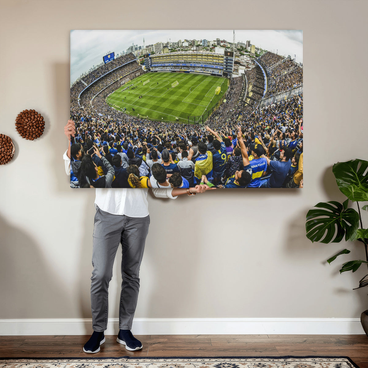 63839-MGV-CV-36X24 - Boca Juniors Soccer Team Print Wall Art, Buenos Aires Bombonera Stadium