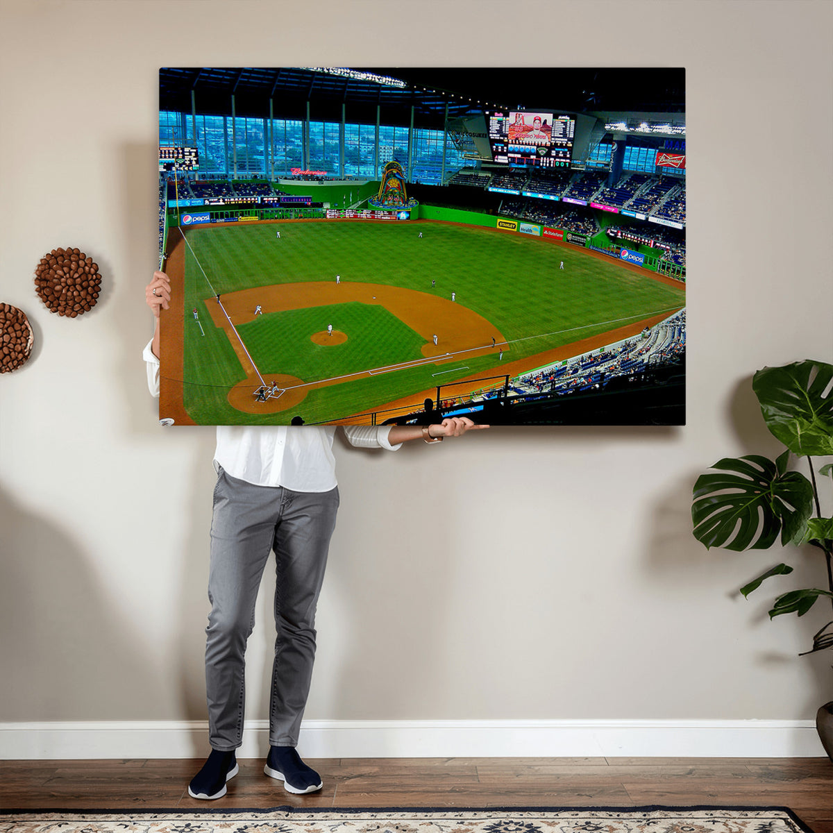 51207-MGV-CV-36X24 - Miami Marlins Baseball Team Print, Miami LoanDepot Park
