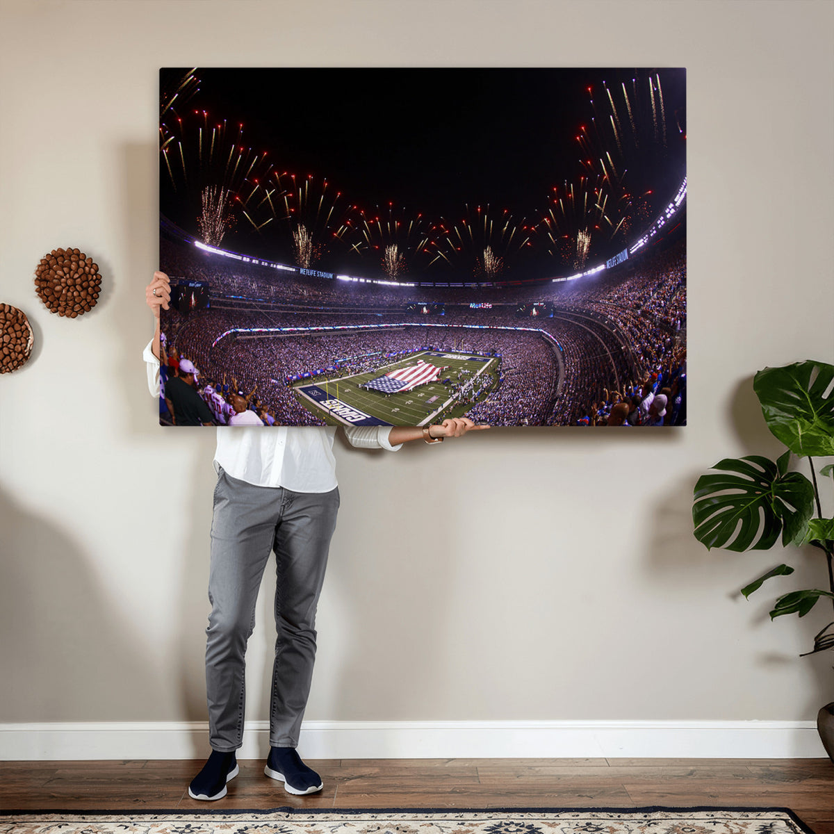 56360-MGV-CV-36X24 - New York Giants Football Team Print, East Rutherford MetLife Stadium Wall Art
