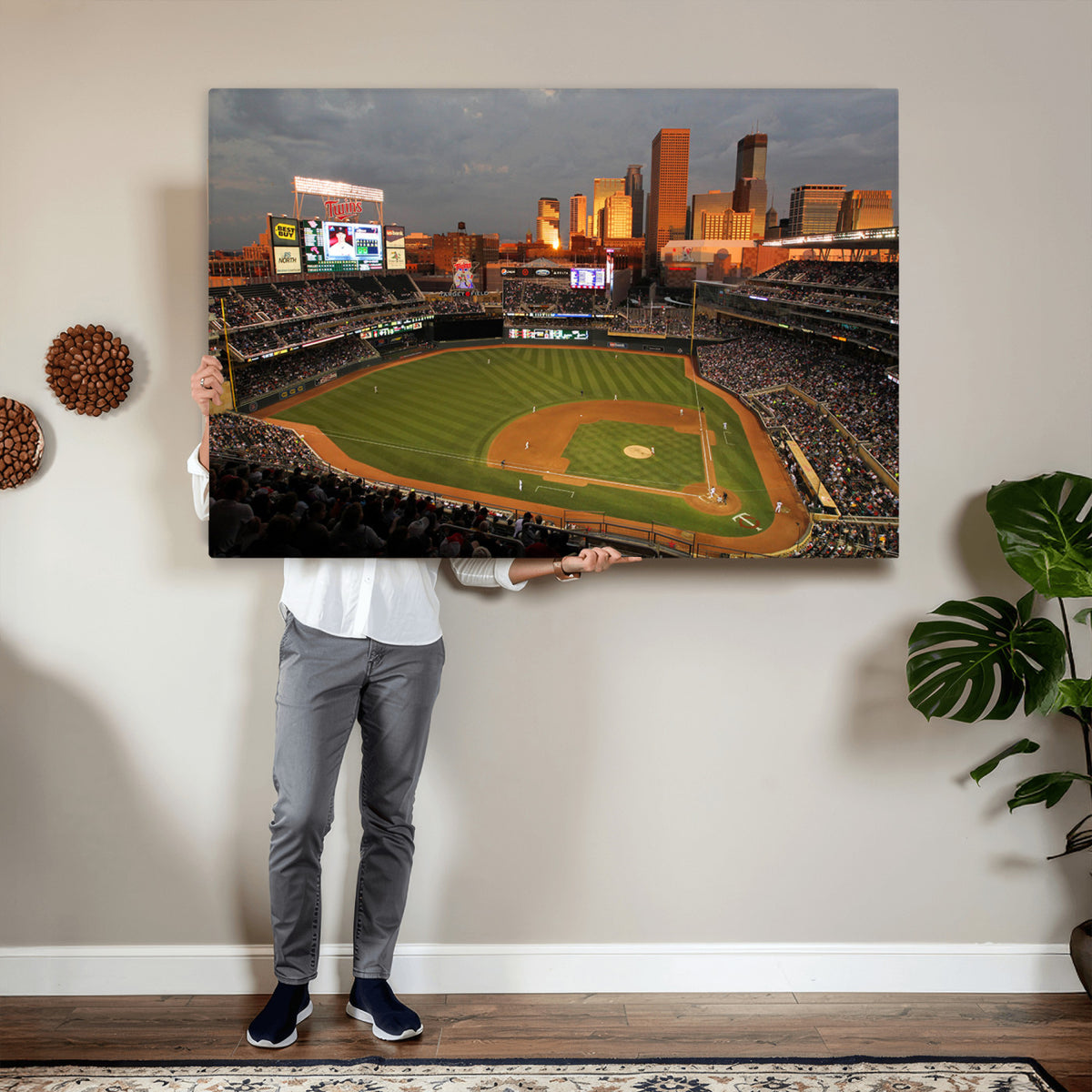 99822-MGV-CV-36X24 - Minnesota Twins Baseball Team Print, Minneapolis Target Field Stadium Wall Art