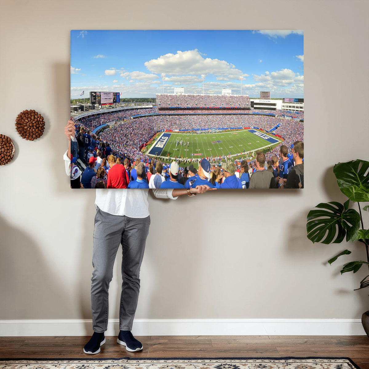 35302-MGV-CV-36X24 - Buffalo Bills NFL Football Team Print, Game Day at Buffalo Highmark Stadium