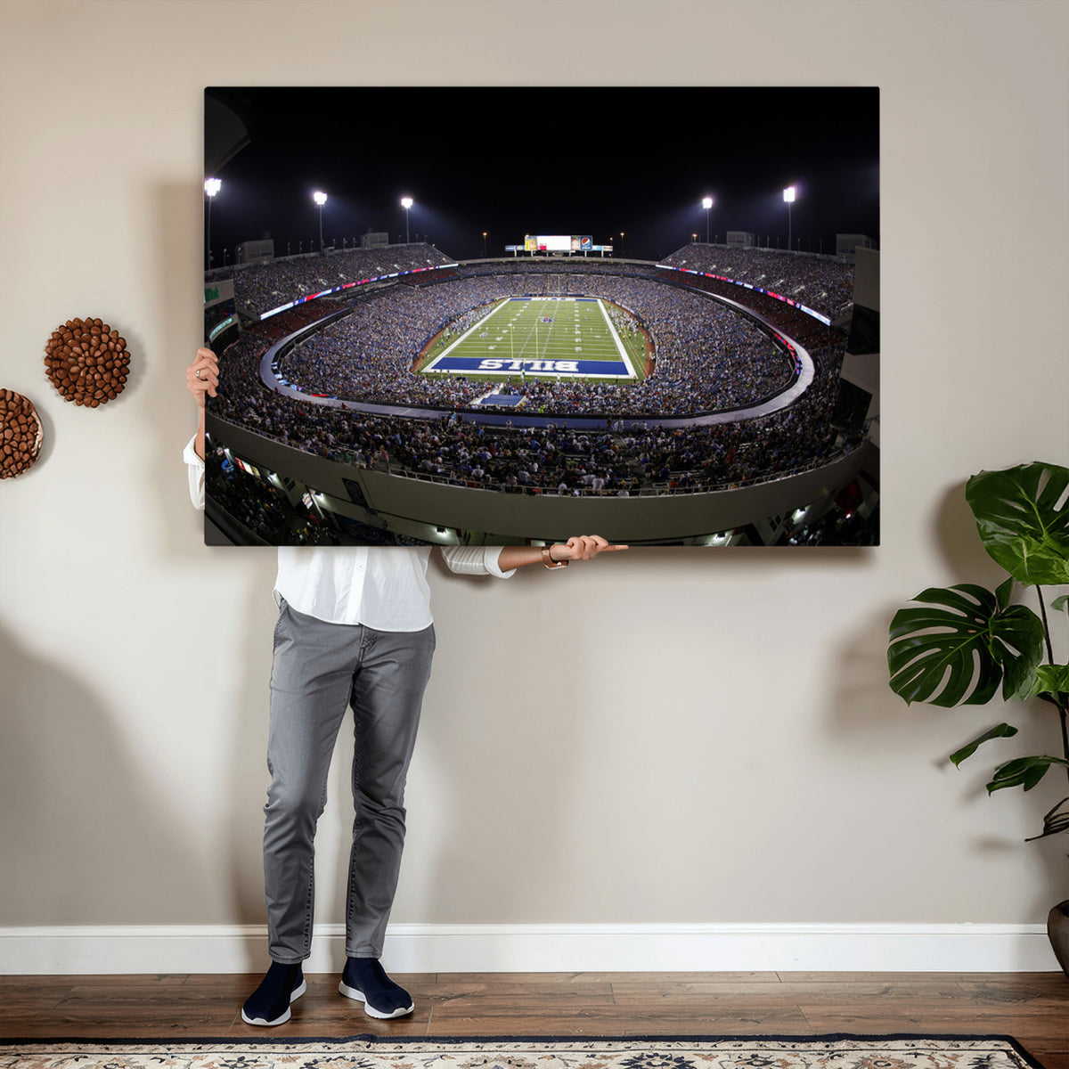 98546-MGV-CV-36X24 - Buffalo Bills NFL Football Team Print, Buffalo Highmark Stadium Wall Art