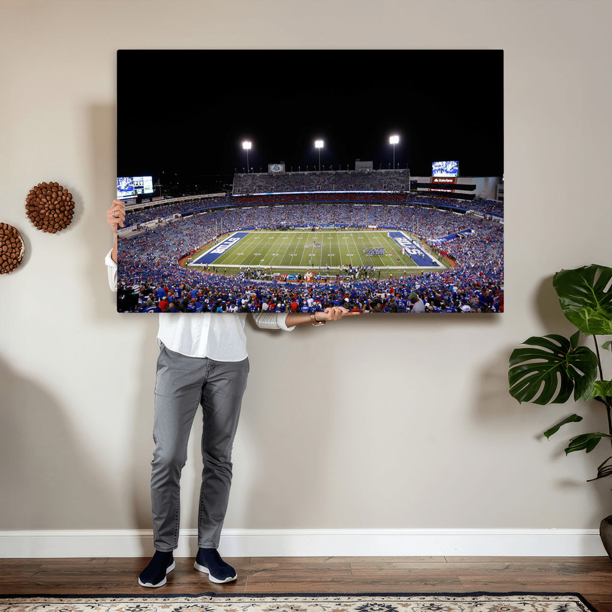 59036-MGV-CV-36X24 - Buffalo Bills Wall Art, Buffalo Bills Stadium Canvas Print for Sports Decor