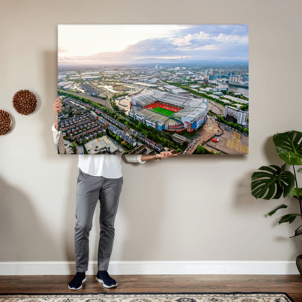 85657-MGV-CV-36X24 - Old Trafford Manchester United Stadium Wall Art Canvas Print