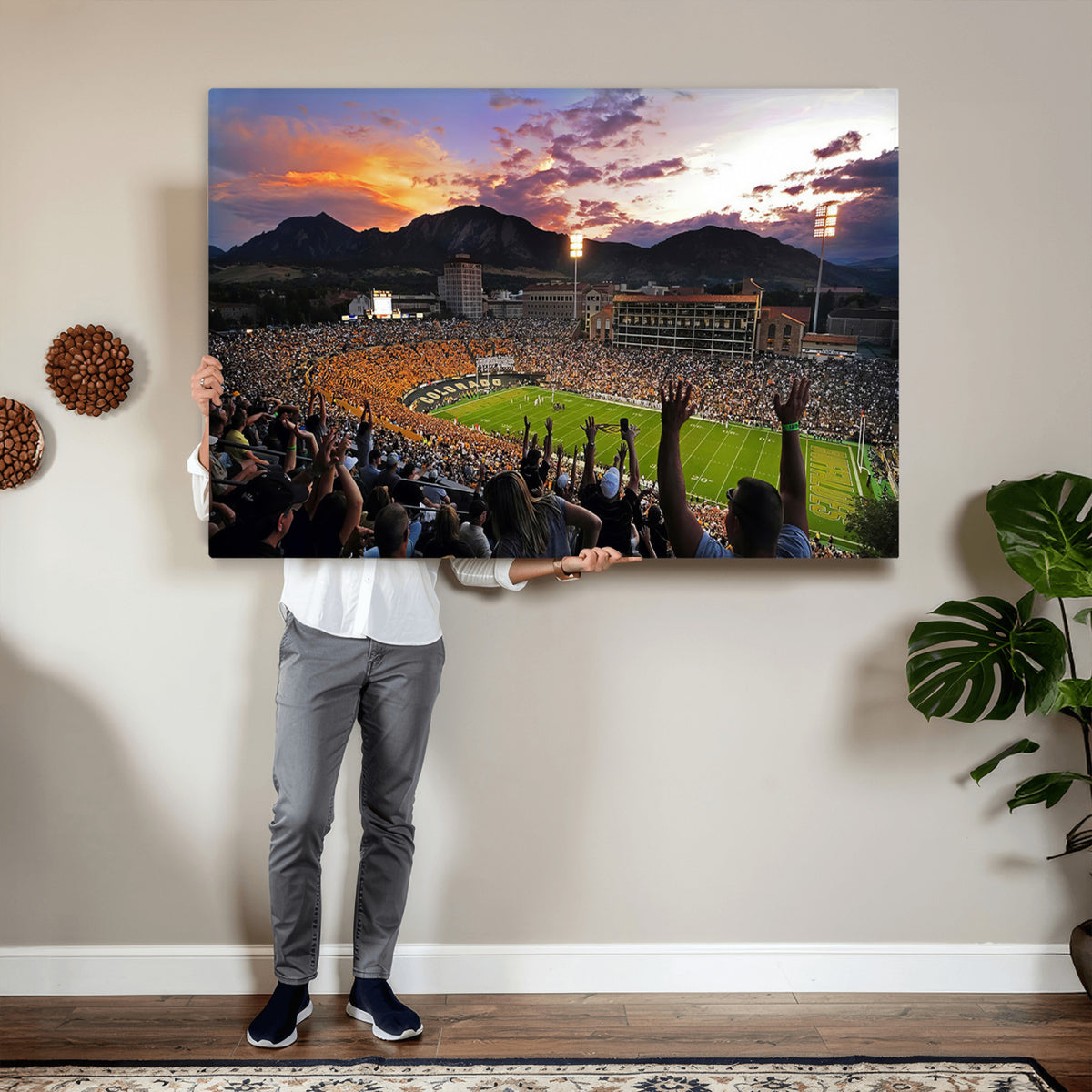 52579-MGV-CV-36X24 - Folsom Field, University of Colorado Buffaloes Football, Framed and Ready to Hang