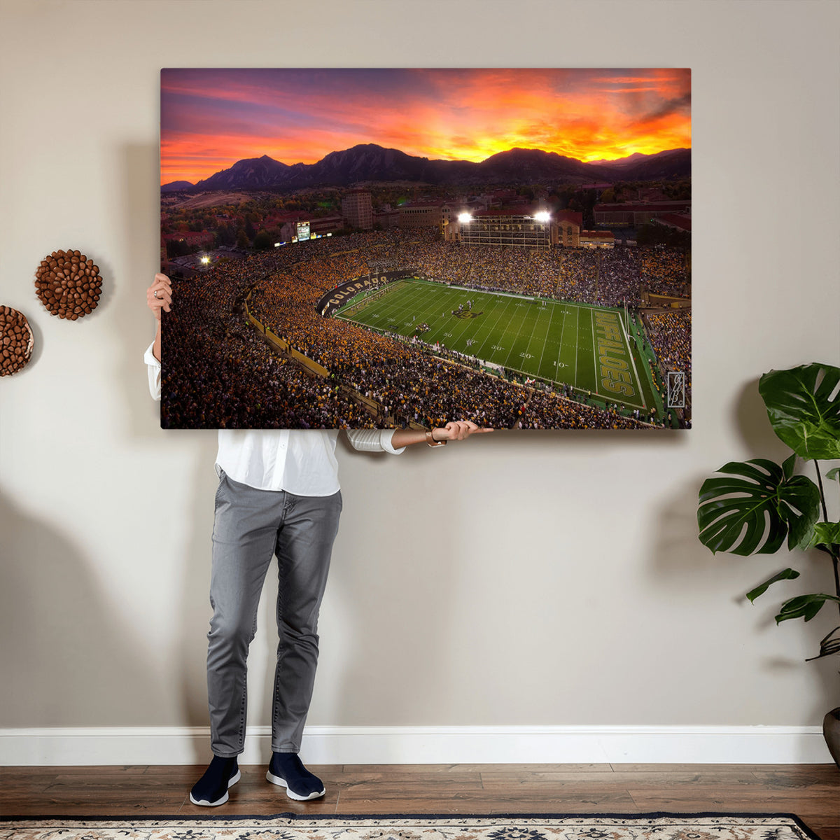 84649-MGV-CV-36X24 - Folsom Field, University of Colorado Buffaloes Football, Extra Large Game Room Wall Decor