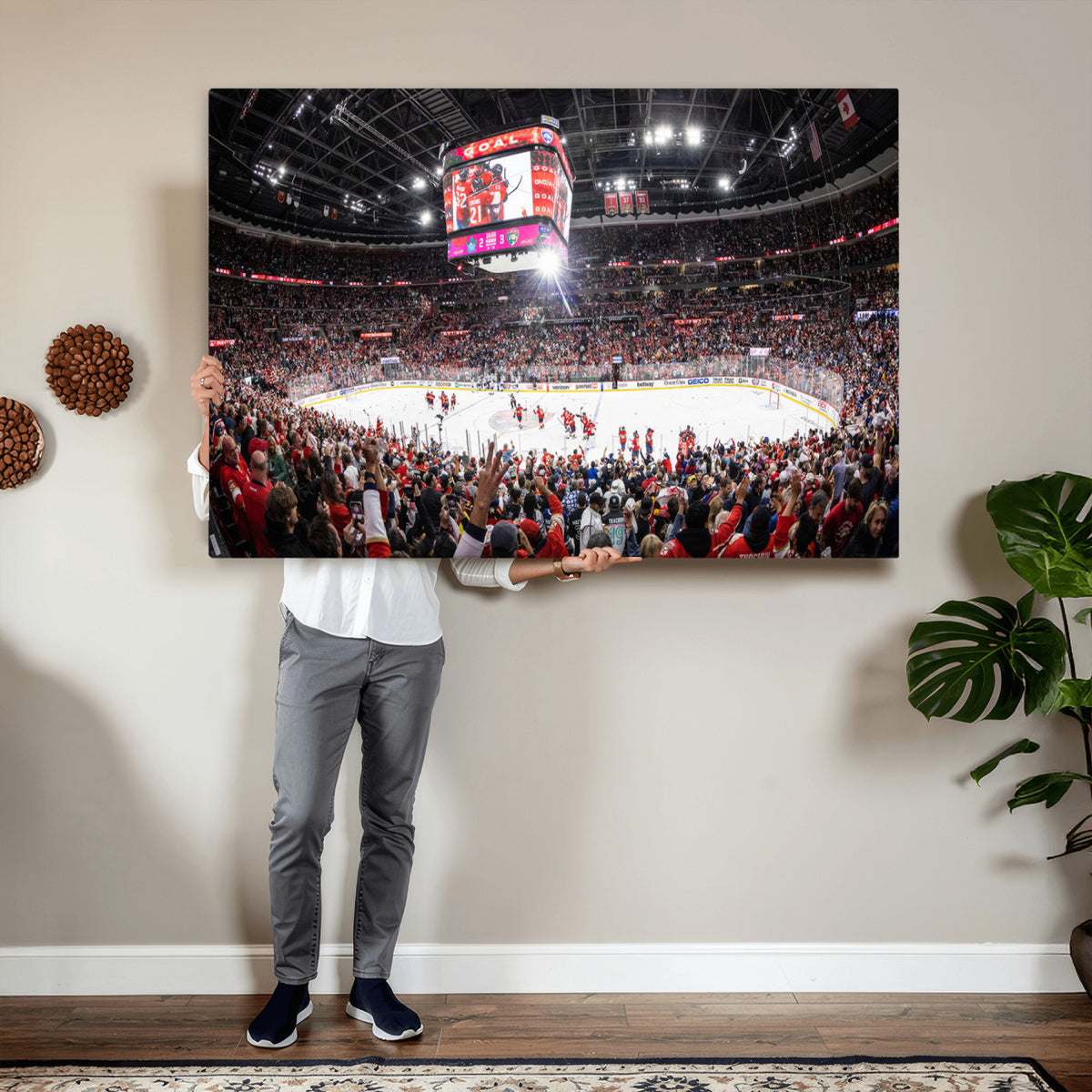 15750-MGV-CV-36X24 - Amerant Bank Arena Wall Art Canvas Print, Hockey Arena