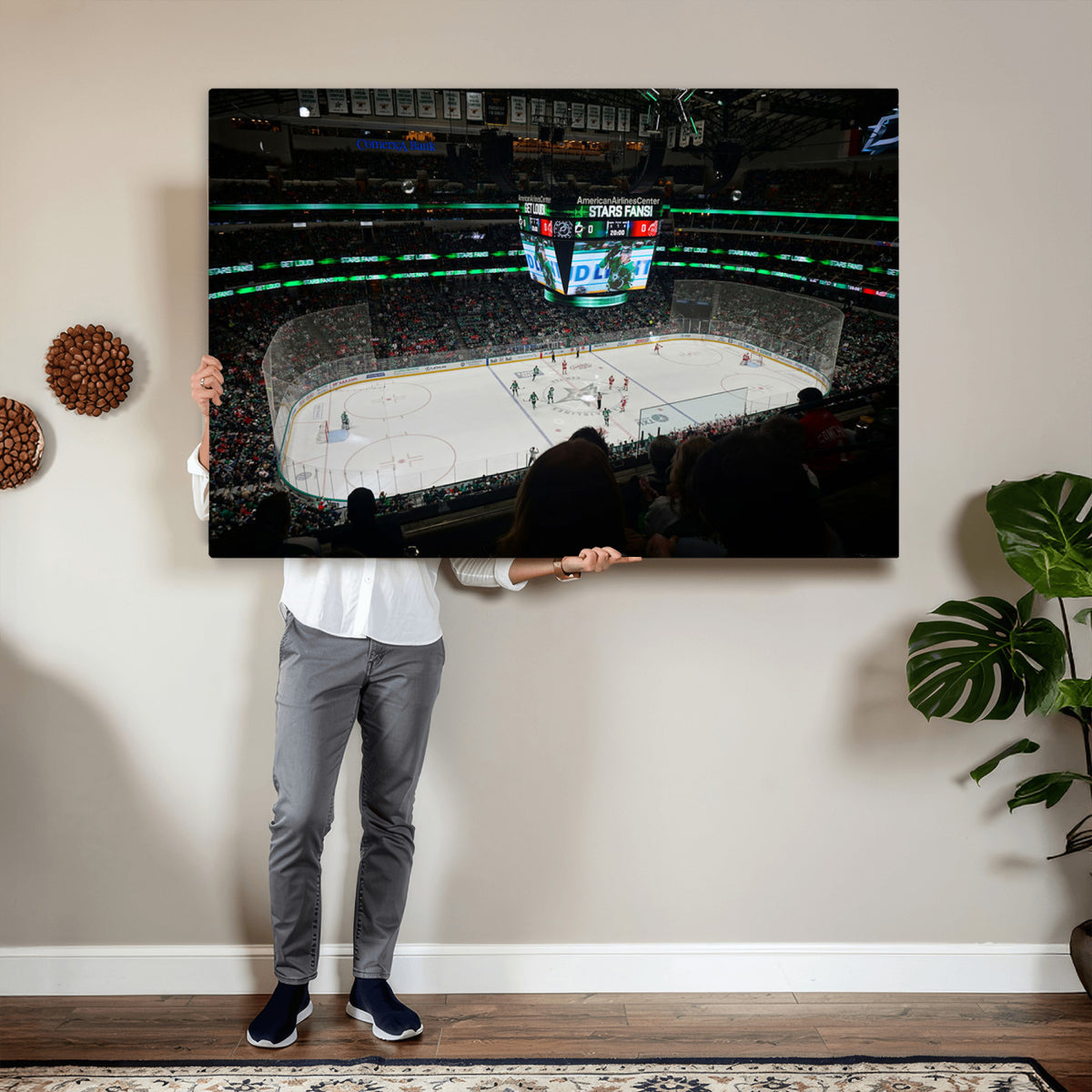 13876-MGV-CV-36X24 - American Airlines Center Dallas Stars Wall Art Canvas Print