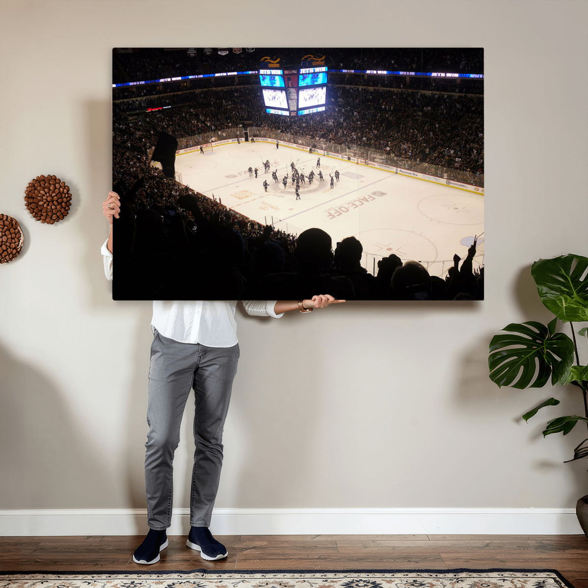 22497-MGV-CV-36X24 - Canada Life Centre Wall Art | Winnipeg Jets Hockey Team Print Canvas | Ready to Hang | Winnipeg Wall