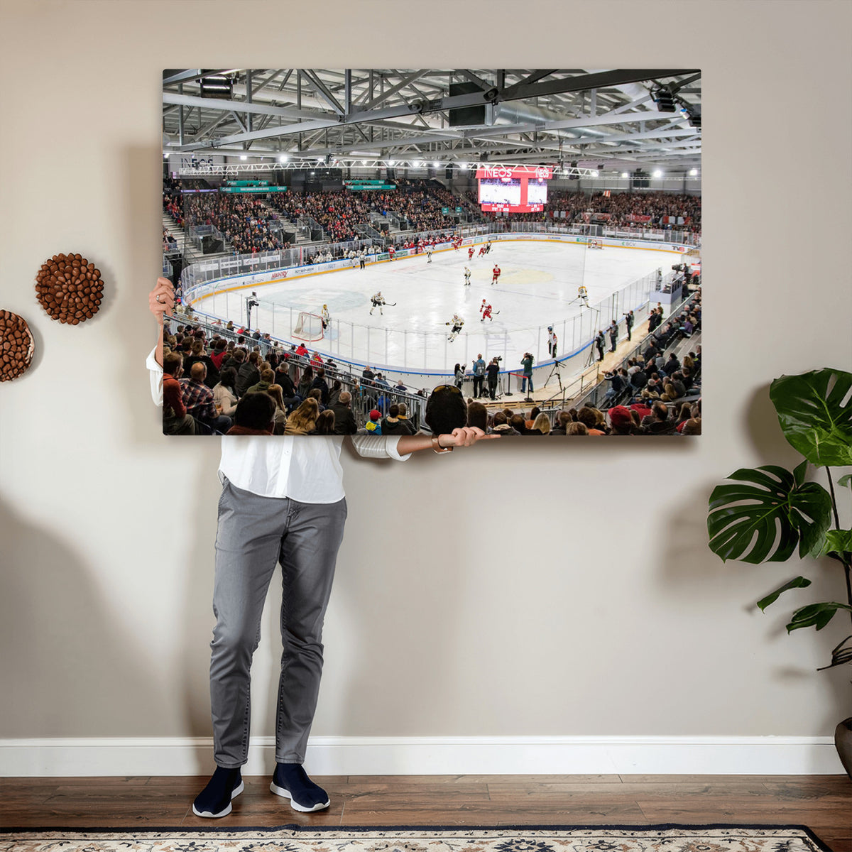 79352-MGV-CV-36X24 - Lausanne Arena Ice Hockey Stadium Wall Art Canvas Print