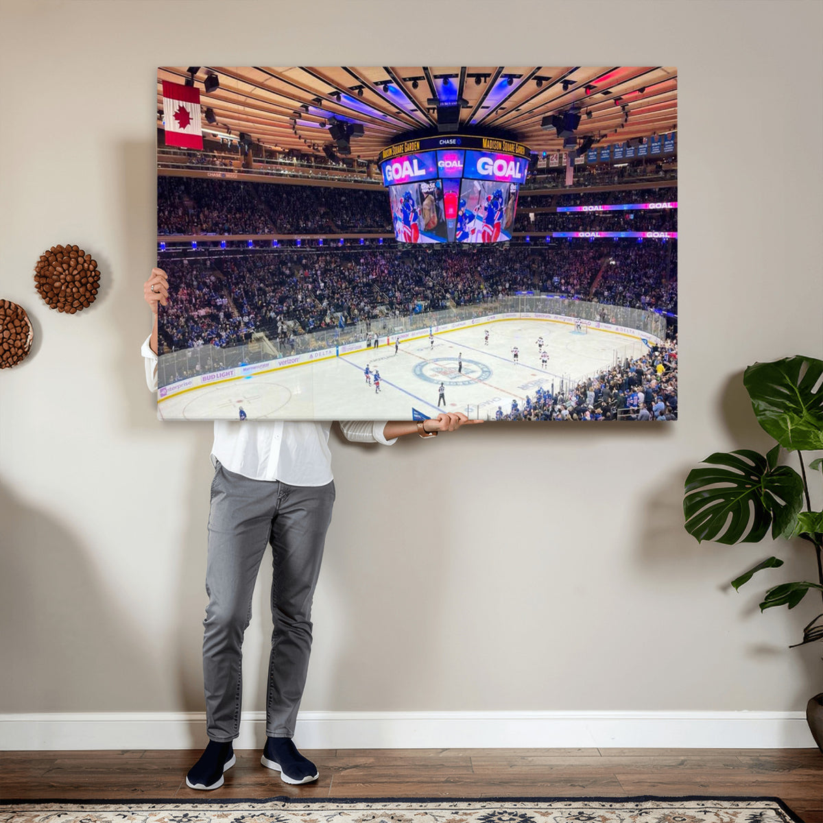 36401-MGV-CV-36X24 - Madison Square Garden New York Rangers Hockey Stadium Wall Art Canvas