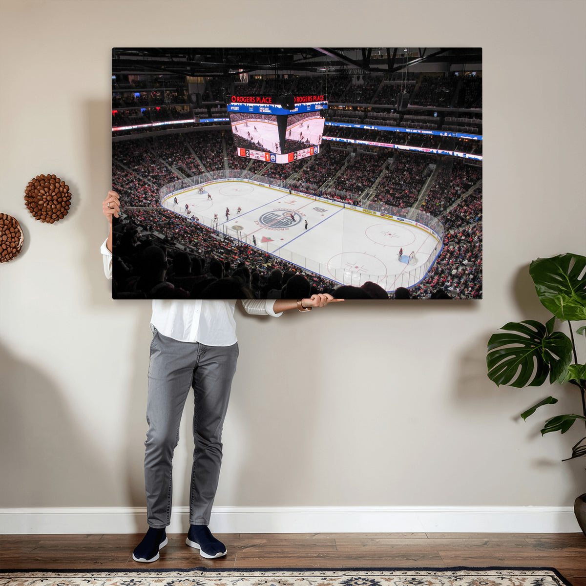 71180-MGV-CV-36X24 - Rogers Place Edmonton Oilers Ice Hockey Stadium Wall Art